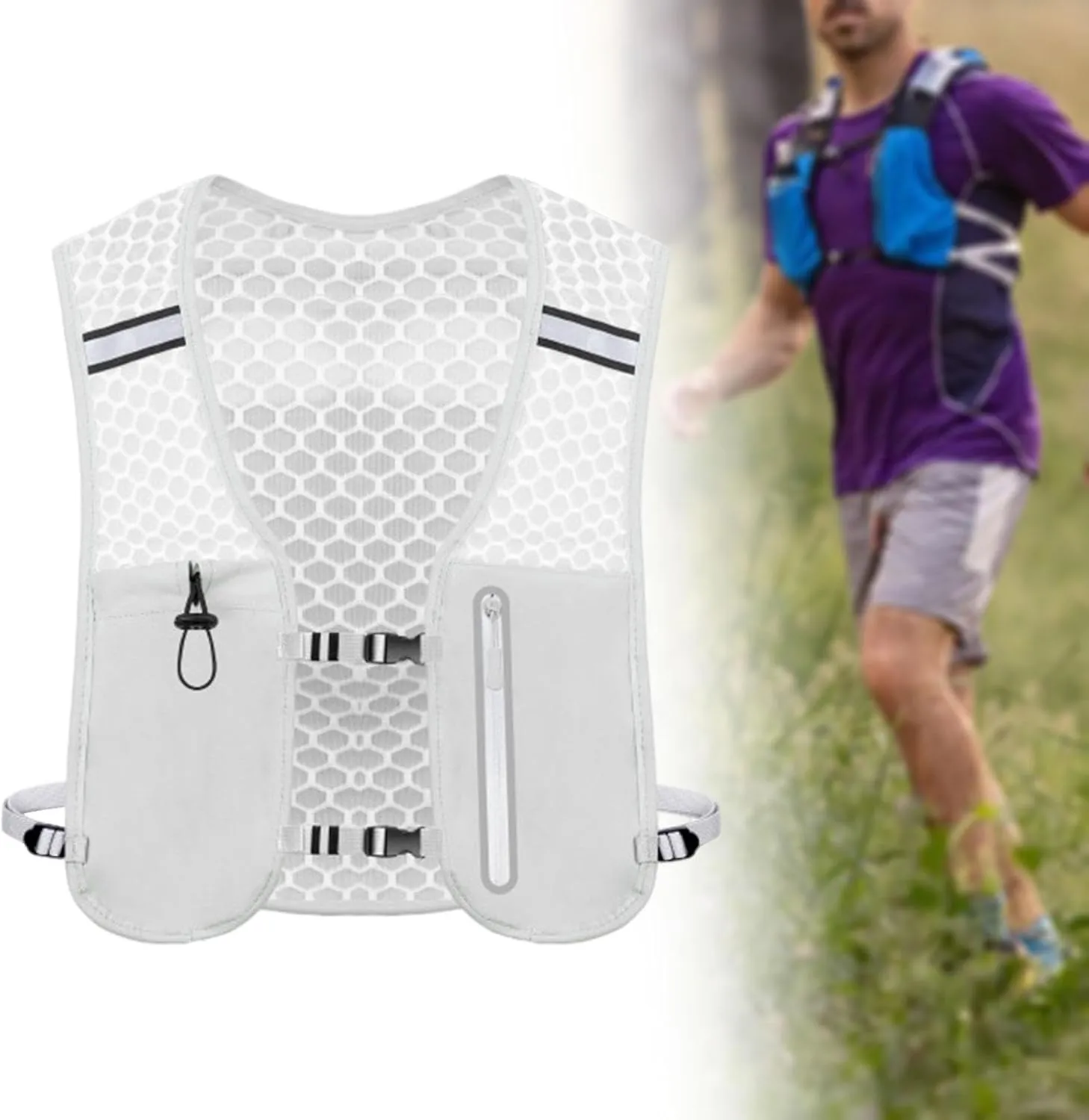 Running Vest Hydration Backpack with Adjustable Waistband Sturdy Water Backpack for Women Men for Camping Traveling Riding
