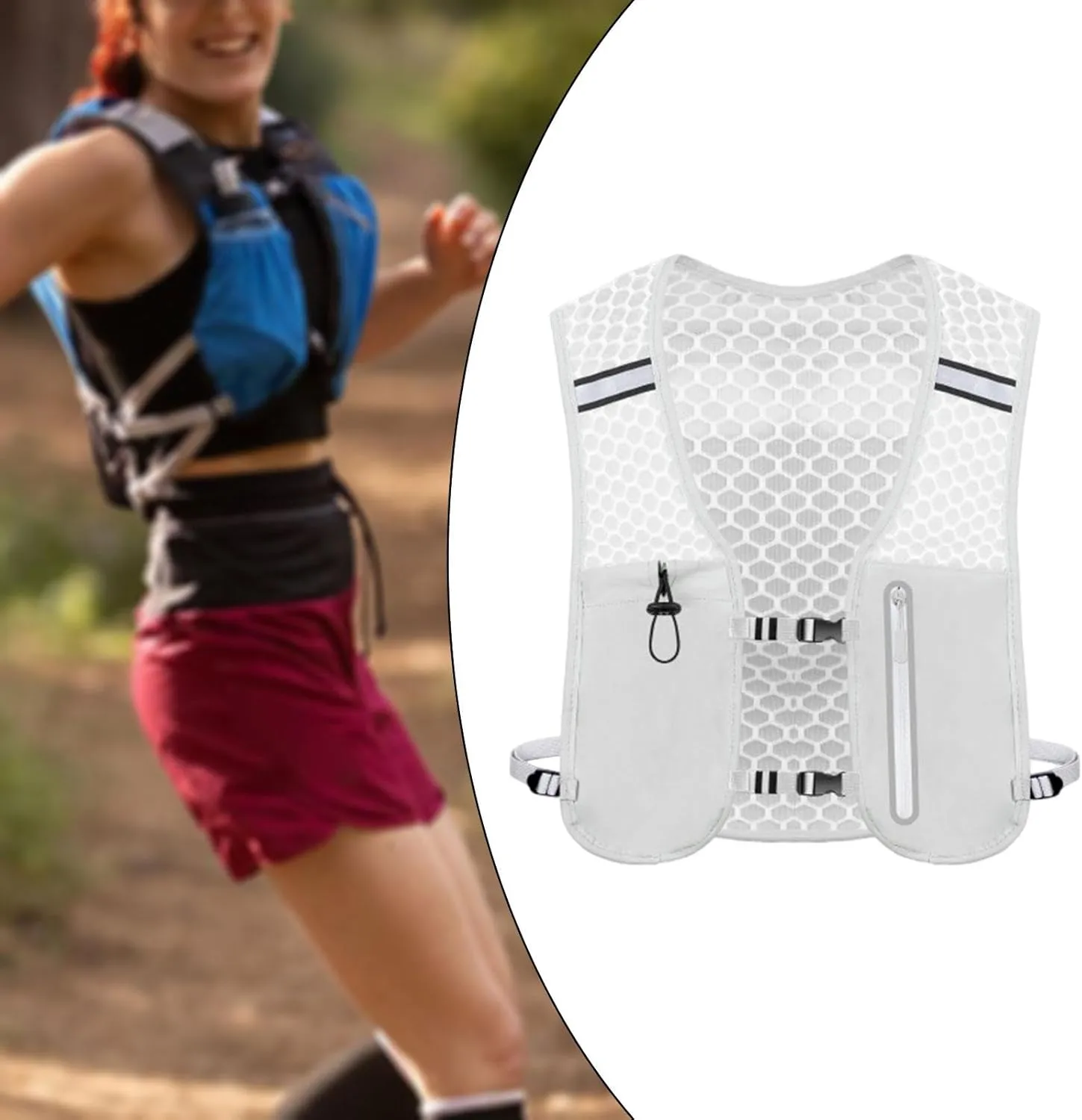 Running Vest Hydration Backpack with Adjustable Waistband Sturdy Water Backpack for Women Men for Camping Traveling Riding