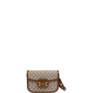 Safety-assured - Heavy reduction Bag ESMEE Brown Horsebit Canvas Shoulder
