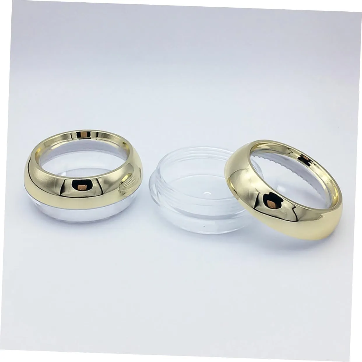 SAFIGLE 2pcs 50g Acrylic Jars Travel Toiletry Bottles Leakproof Caps for Creams