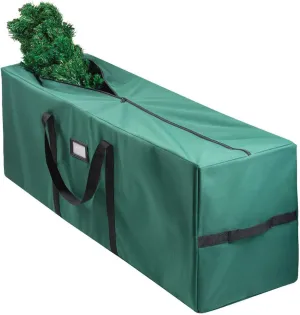 Sagler 9 ft Christmas Tree Storage Bag - 600D Oxford - Reinforced Handles, Dual Zipper, Label & Side Pocket - Protection From Dust, Water - Green, 50 x 15 x 20"