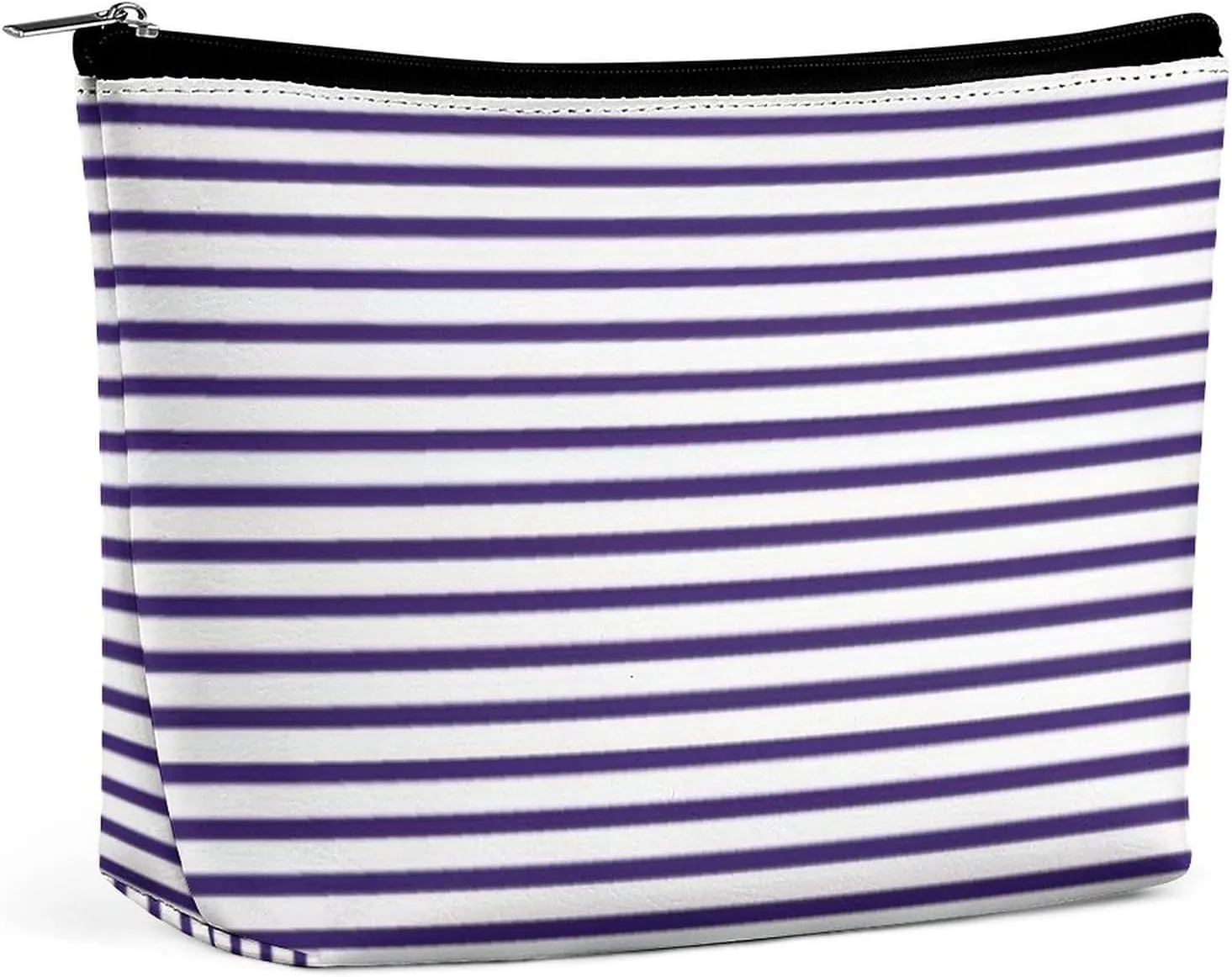 Sailor Stripes - Navy Blue and White Cosmetic Bag, Travel Portable Makeup Bag for Purse Pouch Beauty Zipper Organizer Toiletry Bag for Women