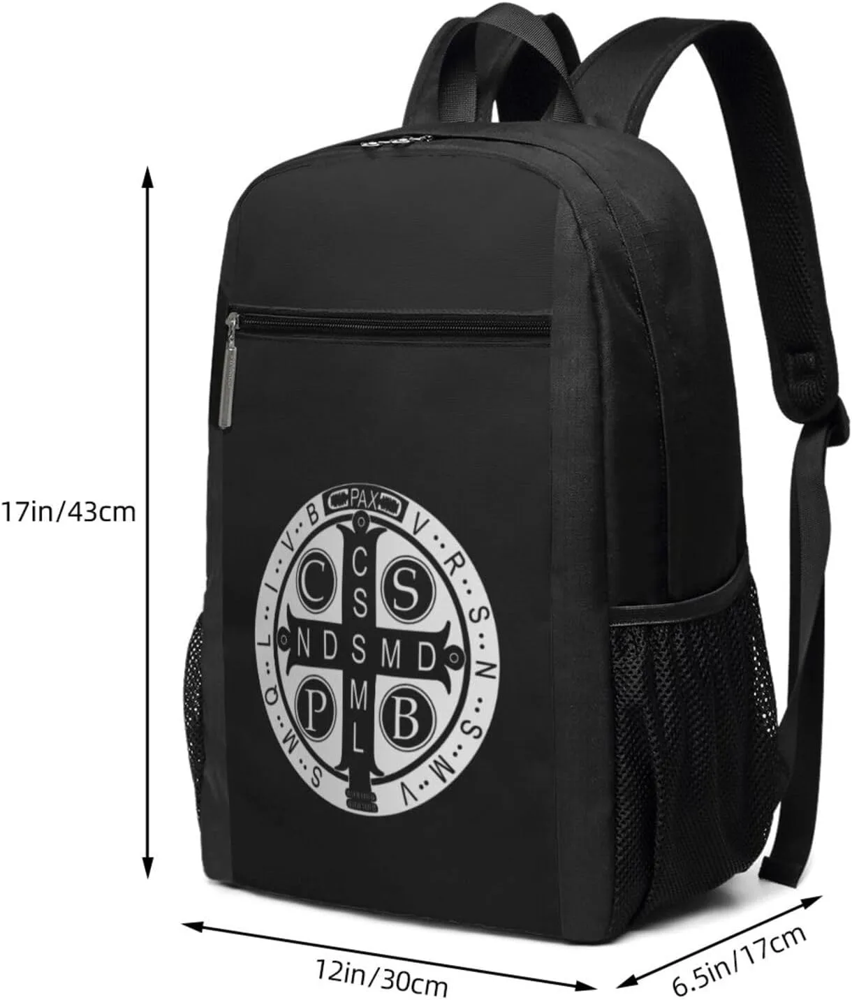 Saint Benedict Medal Backpack 17 Inch For Travel Laptops Backpack