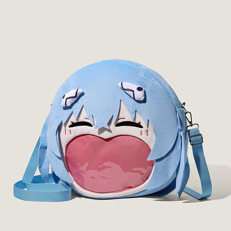 Satoru Gojo Kozume Kenma Anime Ita Bag Kawaii Cute Backpack Messenger Clear Shoulder Bags Pin Display Bag, Ayanami Rei, Small