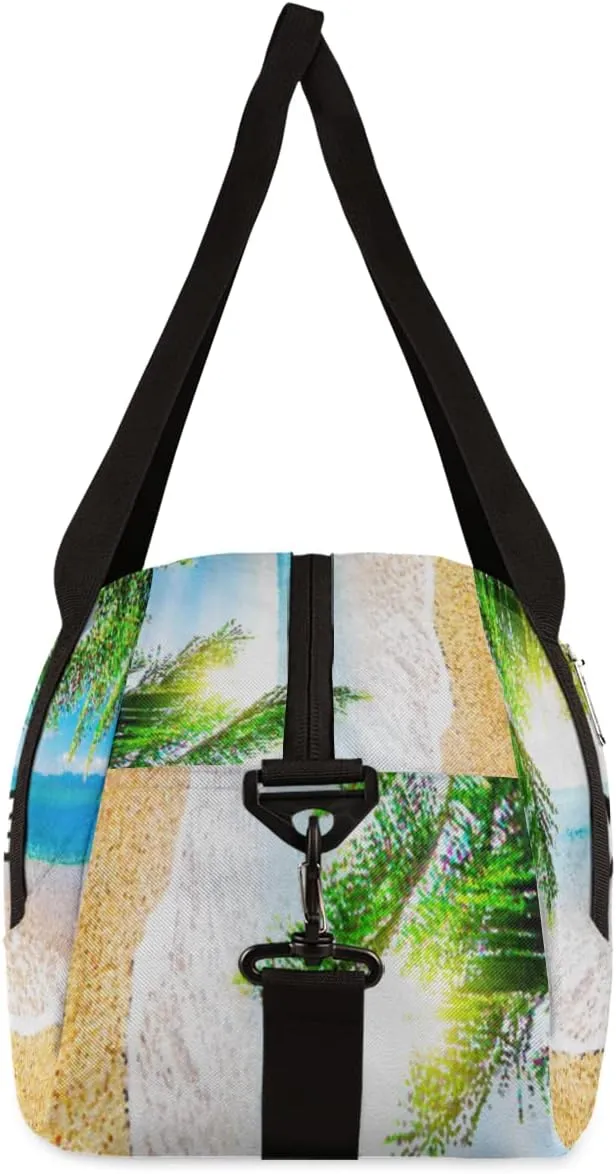 Sea Beach Personalized Kids Duffel Bag for Girls Boys, Sea Beach Debris Custom Name Dance Bag Overnight Small Duffel Bag Carry On Weekend Sports Travel Bag for School Practice Gymnastics Ballet