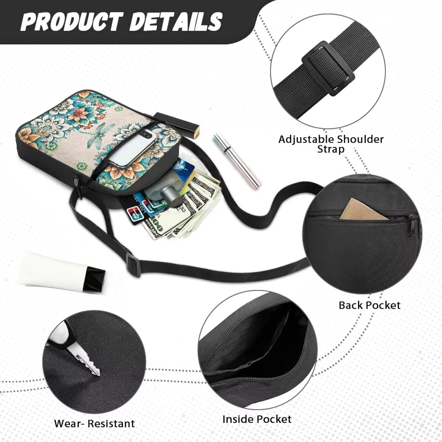 Shoulder Bag for Women Crossbody Sling Bag Fashion Messenger Bag Small Cell Phone Purse Holder Wallet