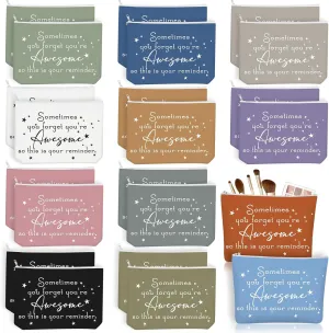 Sieral 24 Pcs Inspirational Makeup Bag Appreciation Nurse Gift for Women You're Awesome Cosmetic Bags Employee Motivational Gifts for Coworkers Teacher Mom Assistant Nurse(Pastel Color)