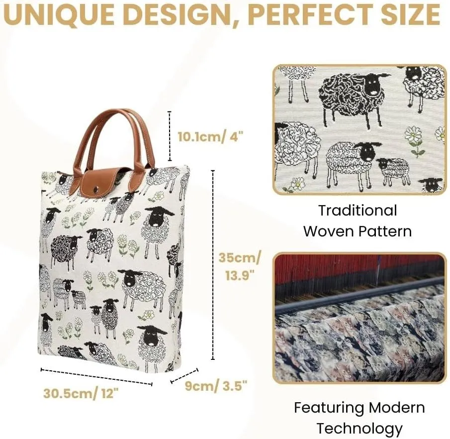 Signare Tapestry Foldable Tote Bag Reusable Shopping Bag Grocery Bag