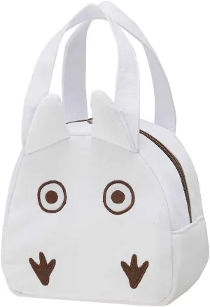 Skater My Neighbor Totoro Die Cut Lunch Bag with Zip Closure - Chibi Totoro White