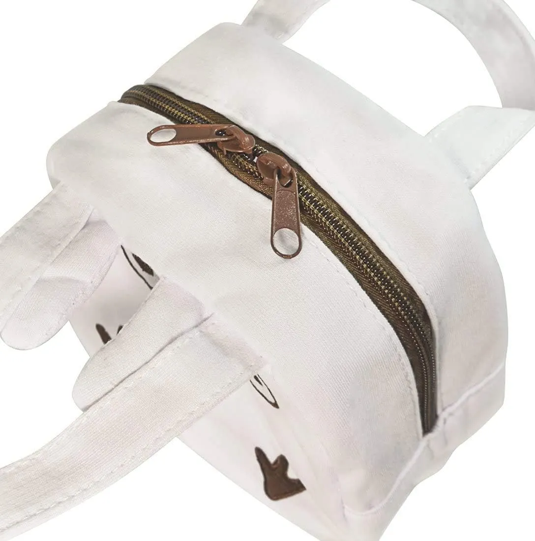 Skater My Neighbor Totoro Die Cut Lunch Bag with Zip Closure - Chibi Totoro White