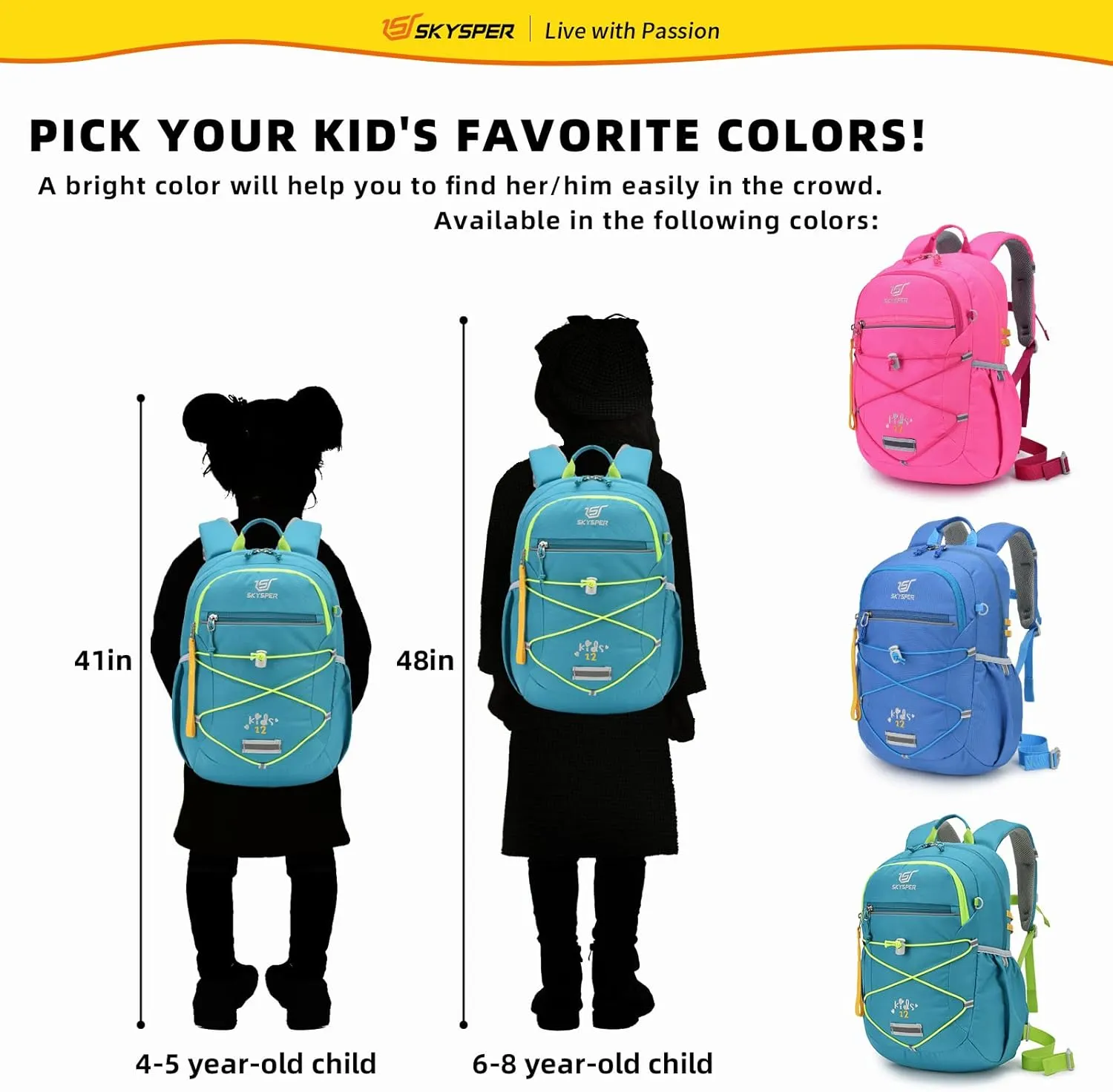 SKYSPER Kids Backpack 12L Children School Bag Child Boy Girl Pack Ages 4-8 for Traveling Day Trips Classes Camping(Teal)