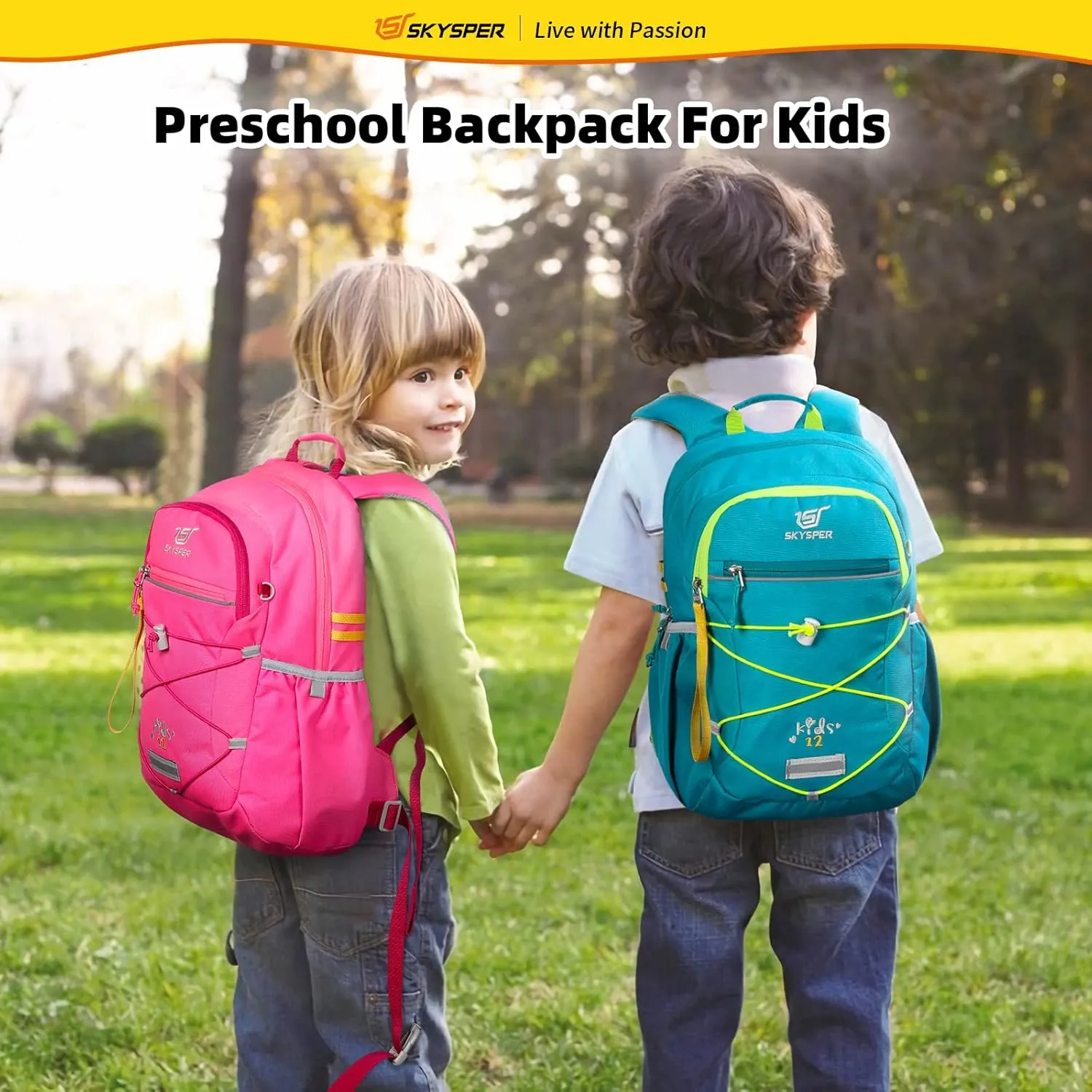 SKYSPER Kids Backpack 12L Children School Bag Child Boy Girl Pack Ages 4-8 for Traveling Day Trips Classes Camping(Teal)
