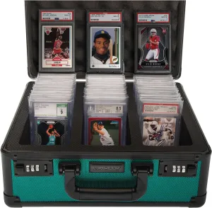 SLAB ARMOR FUSION 120  3 Row Psa Graded Card Storage Box Graded Card Case Psa Slab Case for Graded Cards Psa Card Case Baseball Card Cases for Sports Cards Storage (Green)