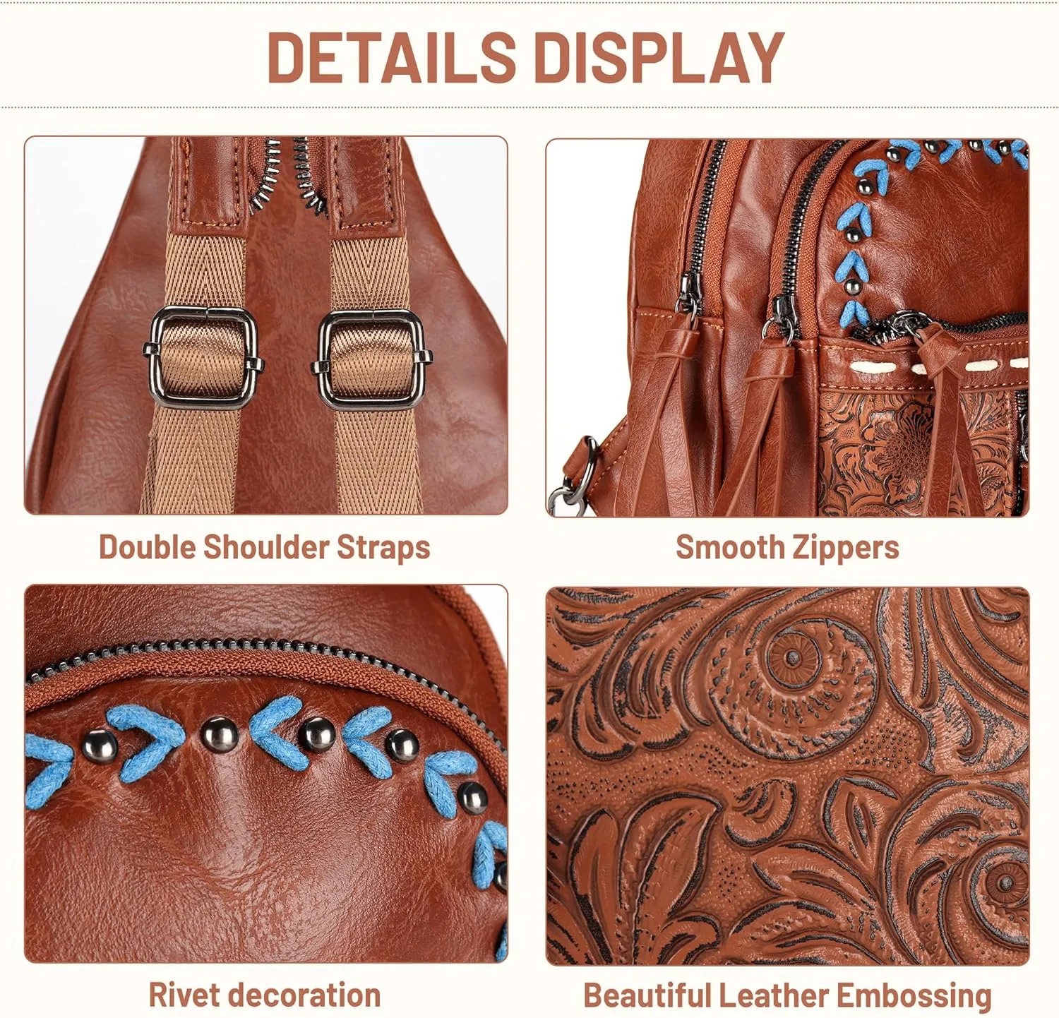 Sling Bag Crossbody Bags for Women Trendy Leather Fanny Packs Chest Bag Sling Crossbody Backpack for Travel (Chocolate Color)