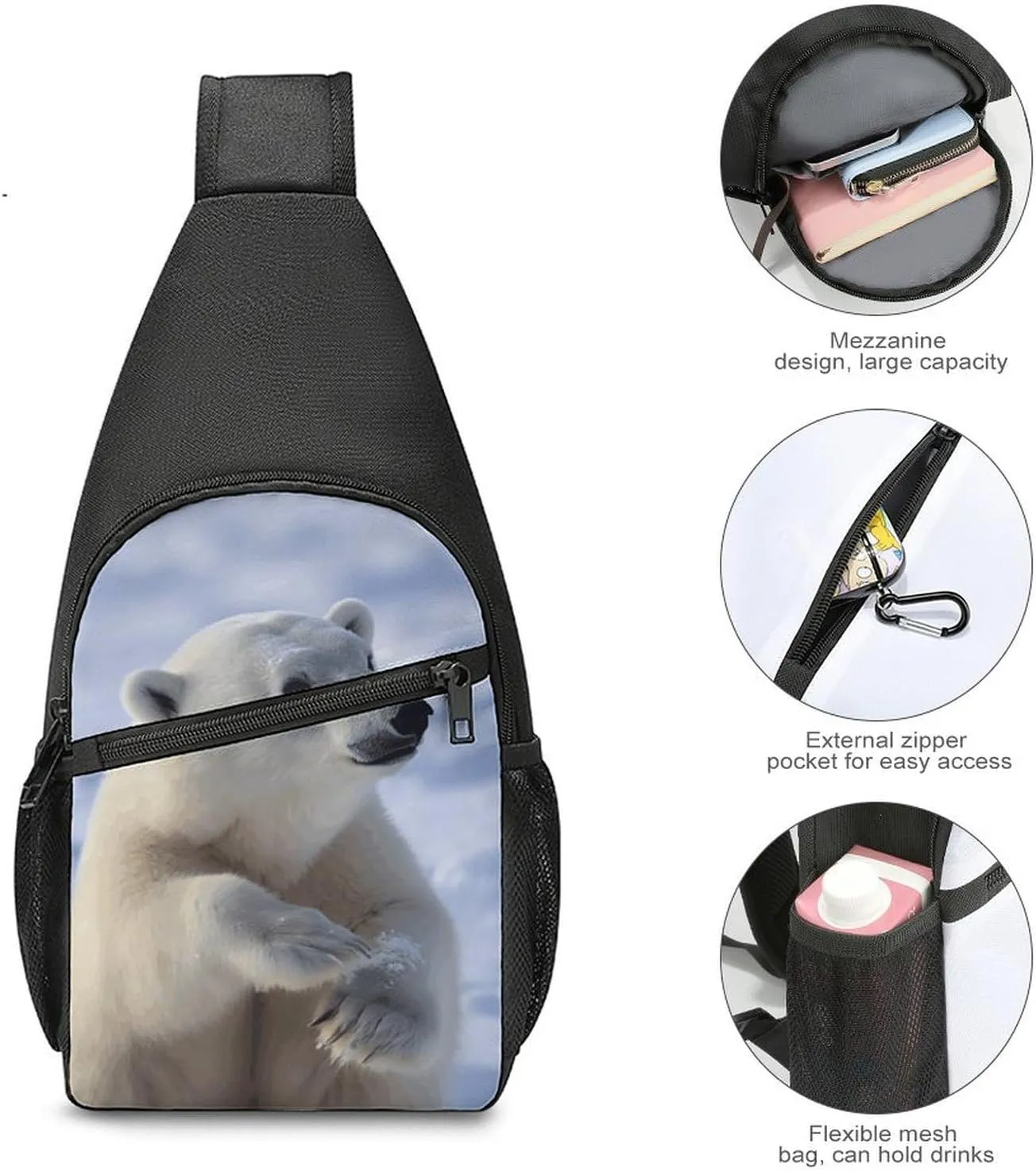 Sling Bag for Women Men Crossbody Bag Chest Bag Party Lights Sling Backpack Fanny Packs Travel Hiking Daypack