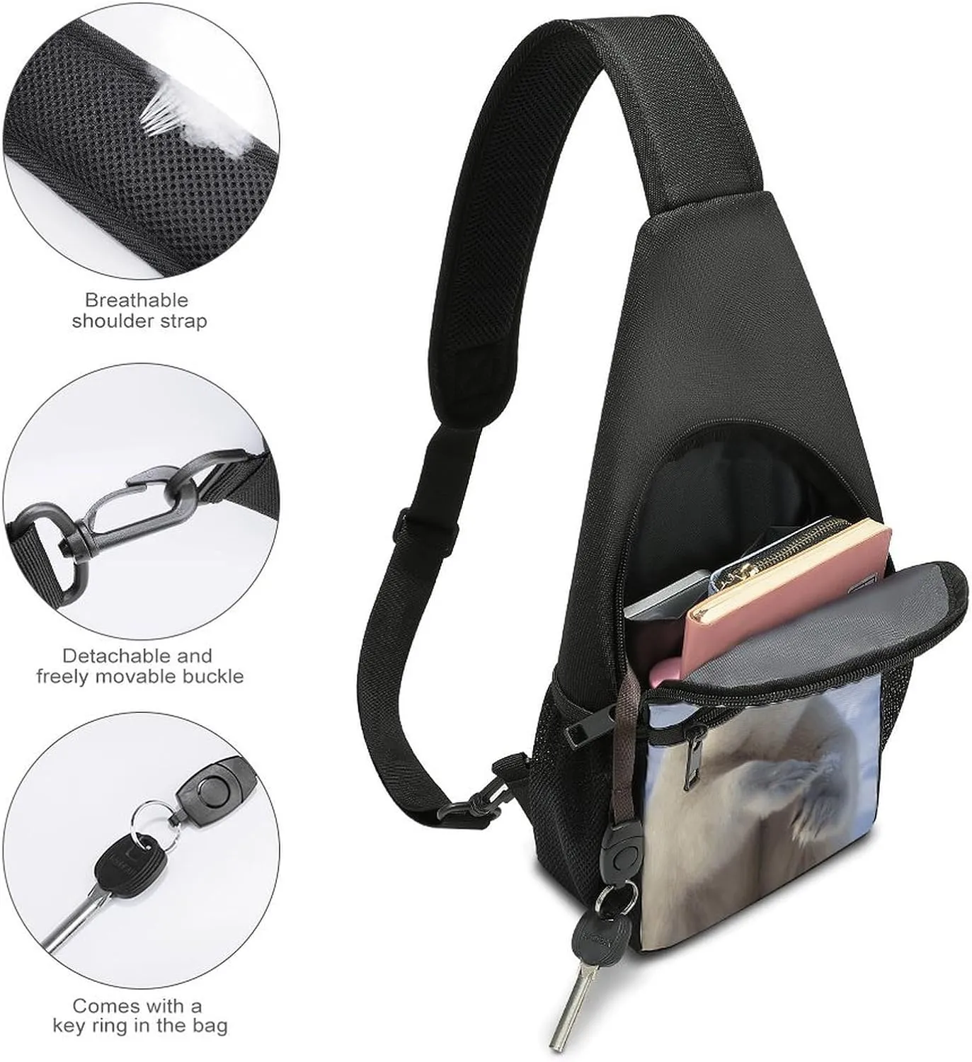 Sling Bag for Women Men Crossbody Bag Chest Bag Party Lights Sling Backpack Fanny Packs Travel Hiking Daypack