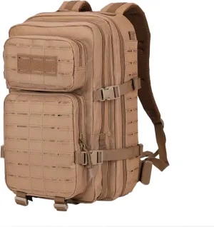 Small 40L Military Backpack Tactical Backpack Assault Pack Bug Out Bag with Molle for Hiking Rucksack Trekking (Tan)