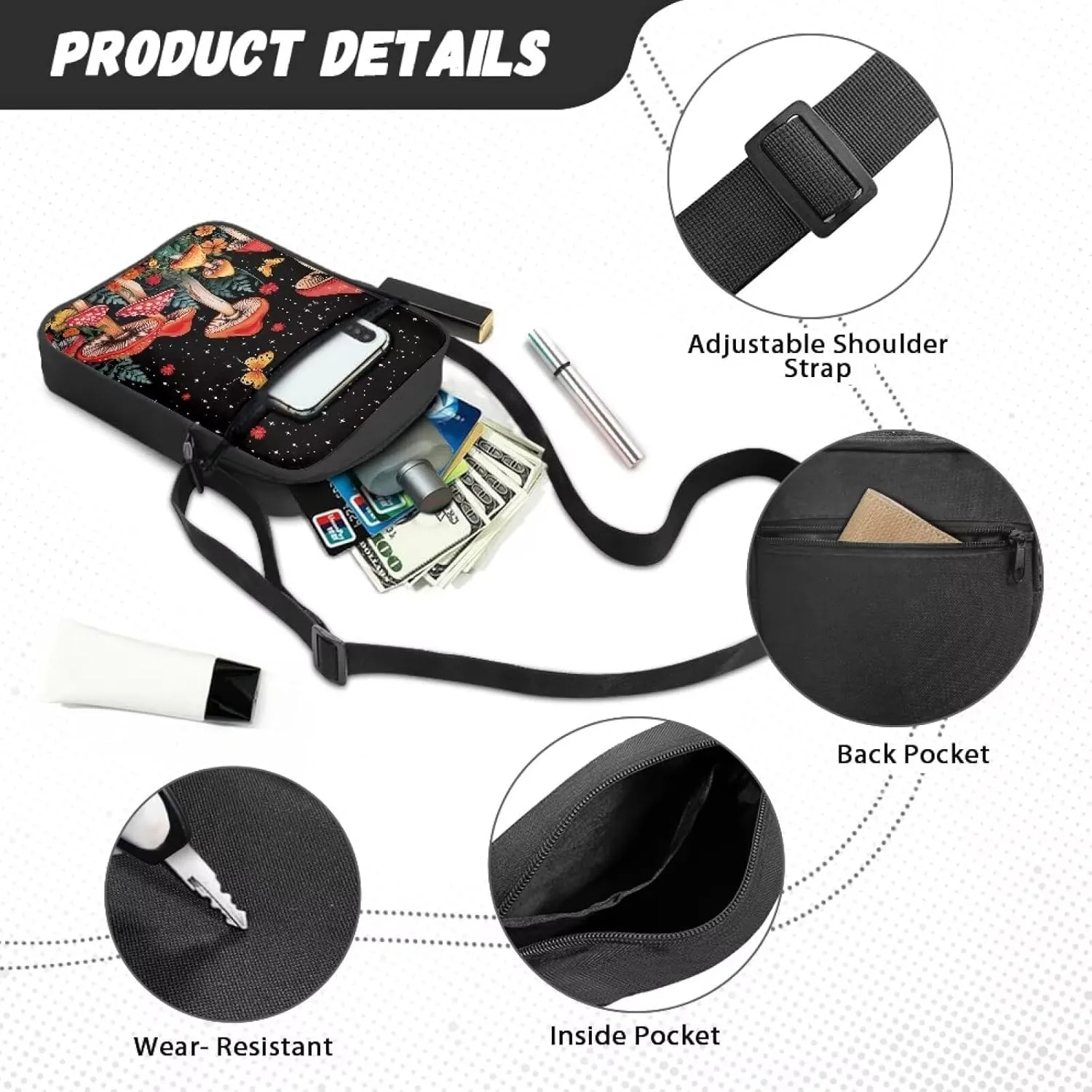 Small Crossbody Bags with Shoulder Strap Casual Messenger Bags Trendy Phone Holder Purse Pouch