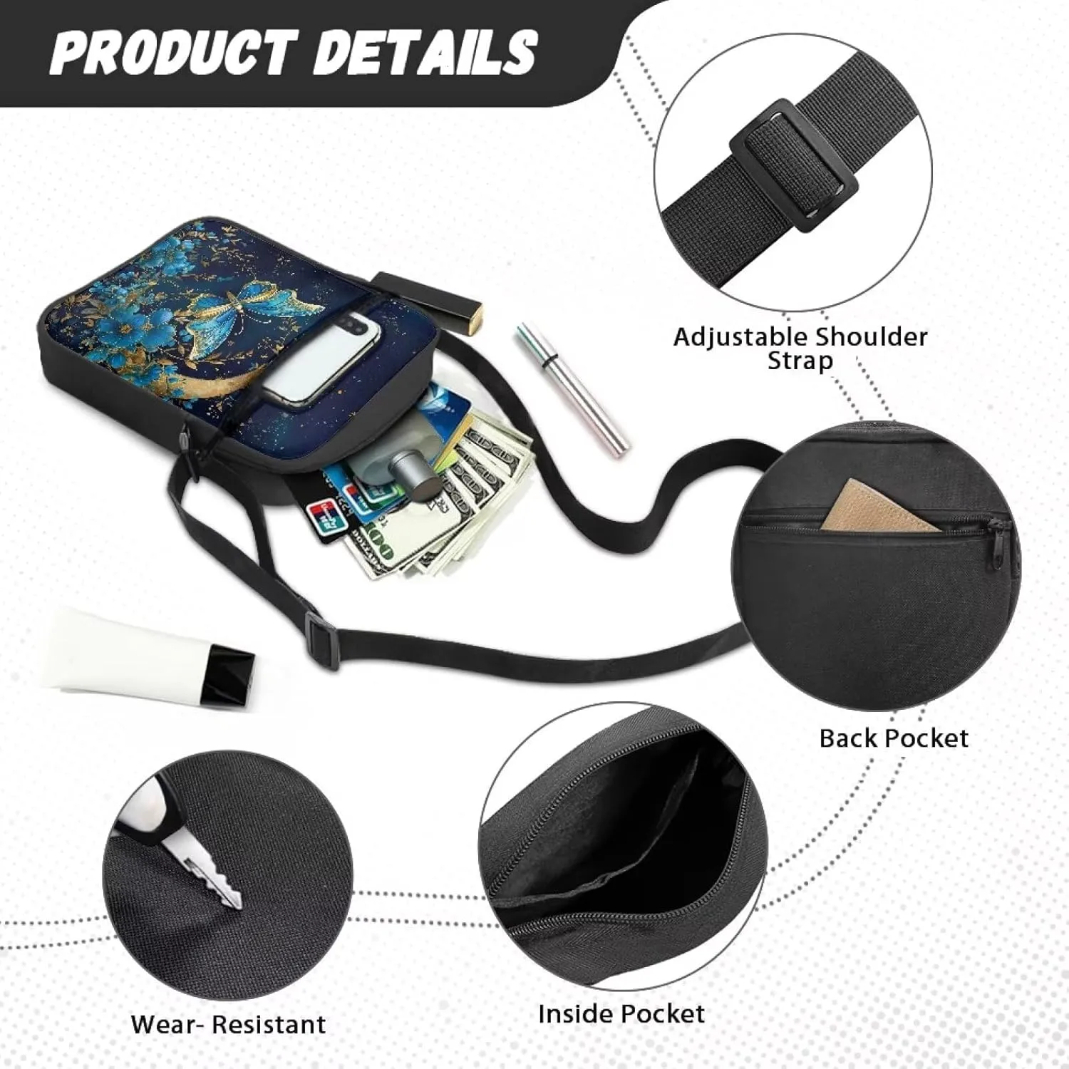 Small Crossbody Purse Cute Travel Cell Phone Purse Kawaii Cross Body Bag Purses for Women Men Boys Girls