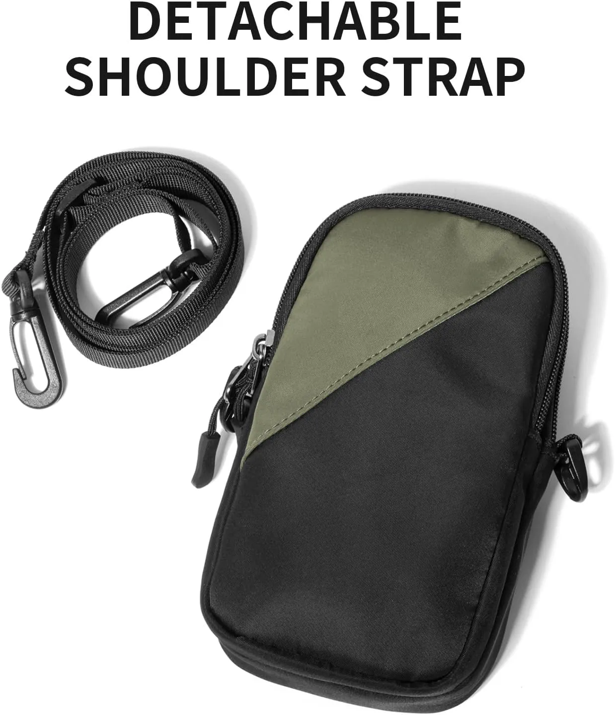Small Crossbody Wallet Phone Bag Women Men Mini chest Purse Over Shoulder Strap Cell Phone Shoulder Bag sling Bag, Black (olive)