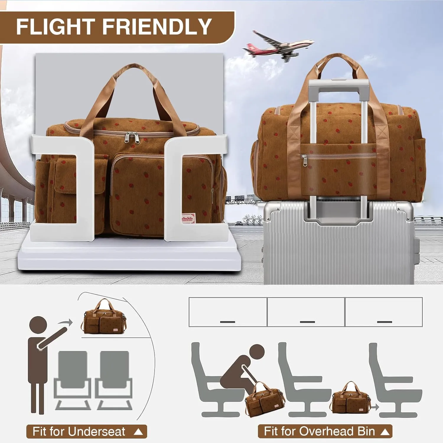 Small Gym Bag for Women, Travel Duffle Bag Carry On Weekender Bag with Shoe Compartment