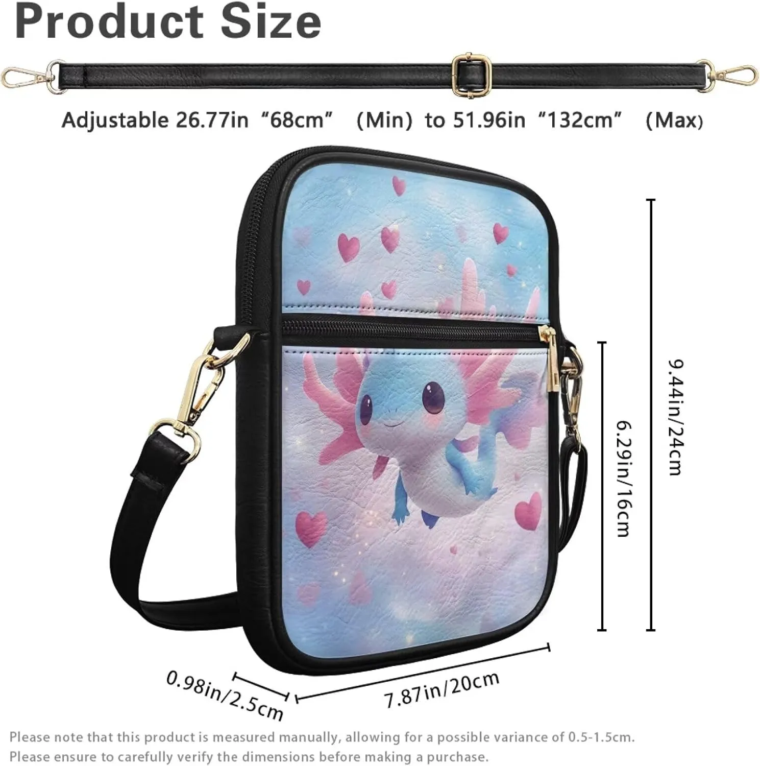 Small Messenger Bag with Adjustable Strap for Women Travel Hiking
