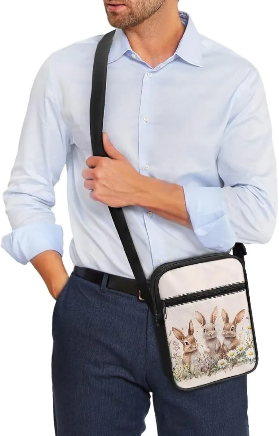 Small Messenger Shoulder Bag Mini Crossbody Bag for Women Men Light Zipper Pocket Travel Bag with Adjustable Strap
