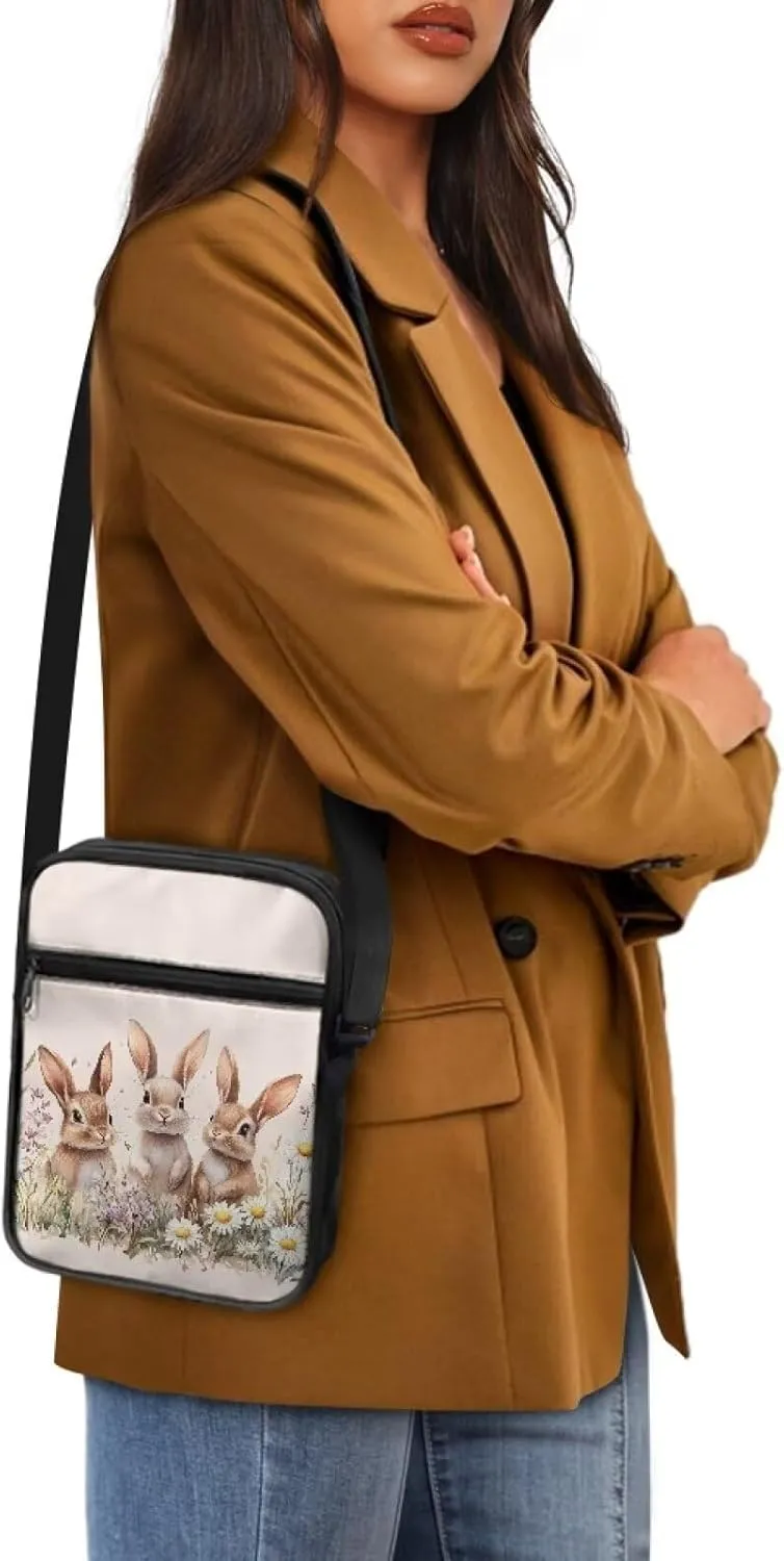 Small Messenger Shoulder Bag Mini Crossbody Bag for Women Men Light Zipper Pocket Travel Bag with Adjustable Strap