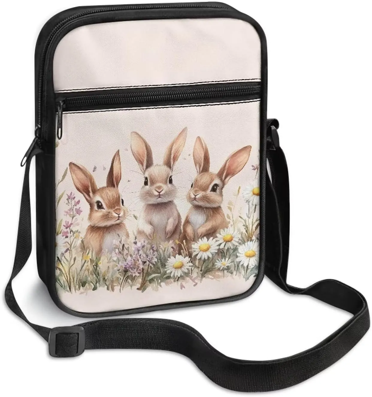 Small Messenger Shoulder Bag Mini Crossbody Bag for Women Men Light Zipper Pocket Travel Bag with Adjustable Strap