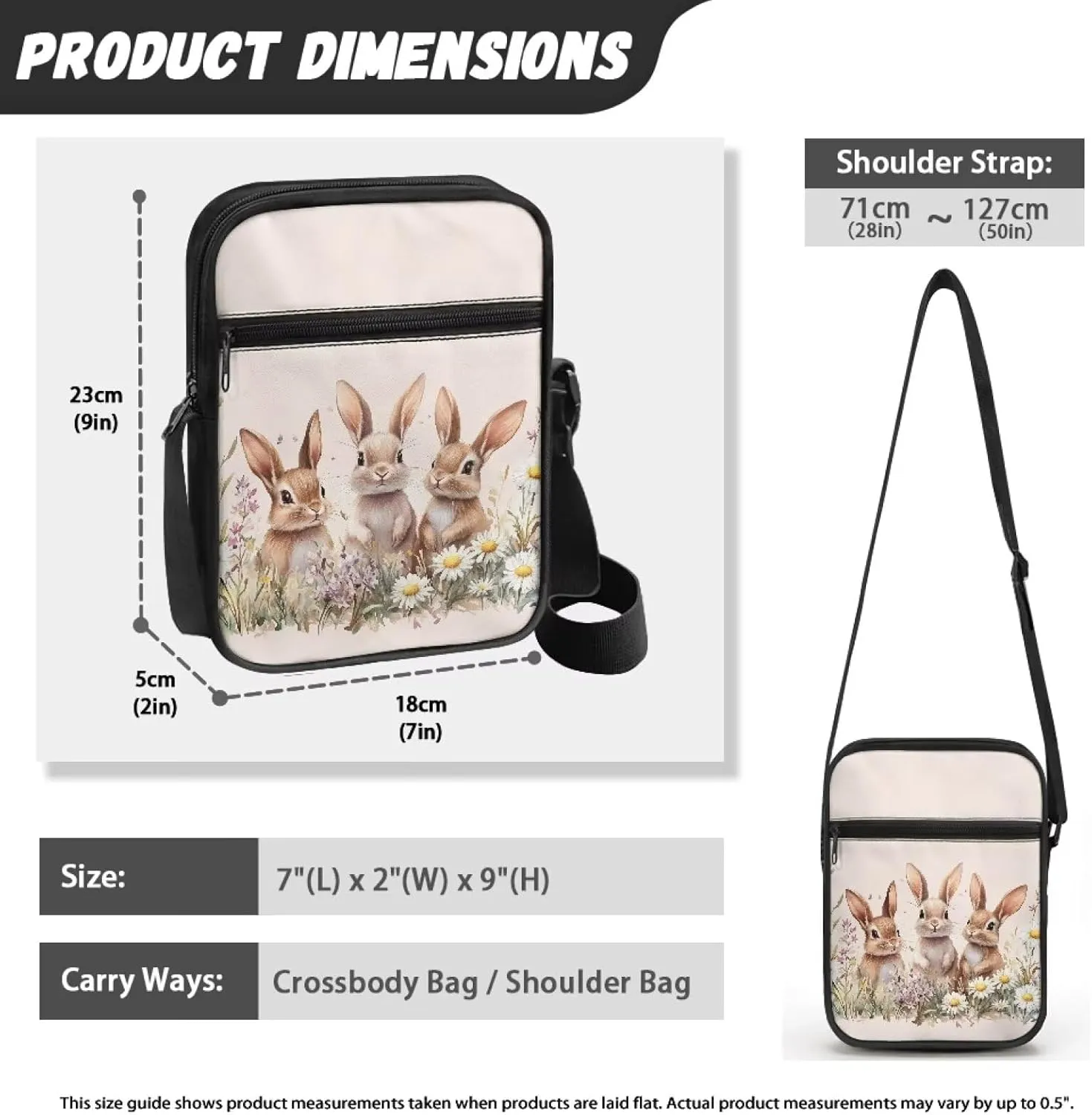 Small Messenger Shoulder Bag Mini Crossbody Bag for Women Men Light Zipper Pocket Travel Bag with Adjustable Strap