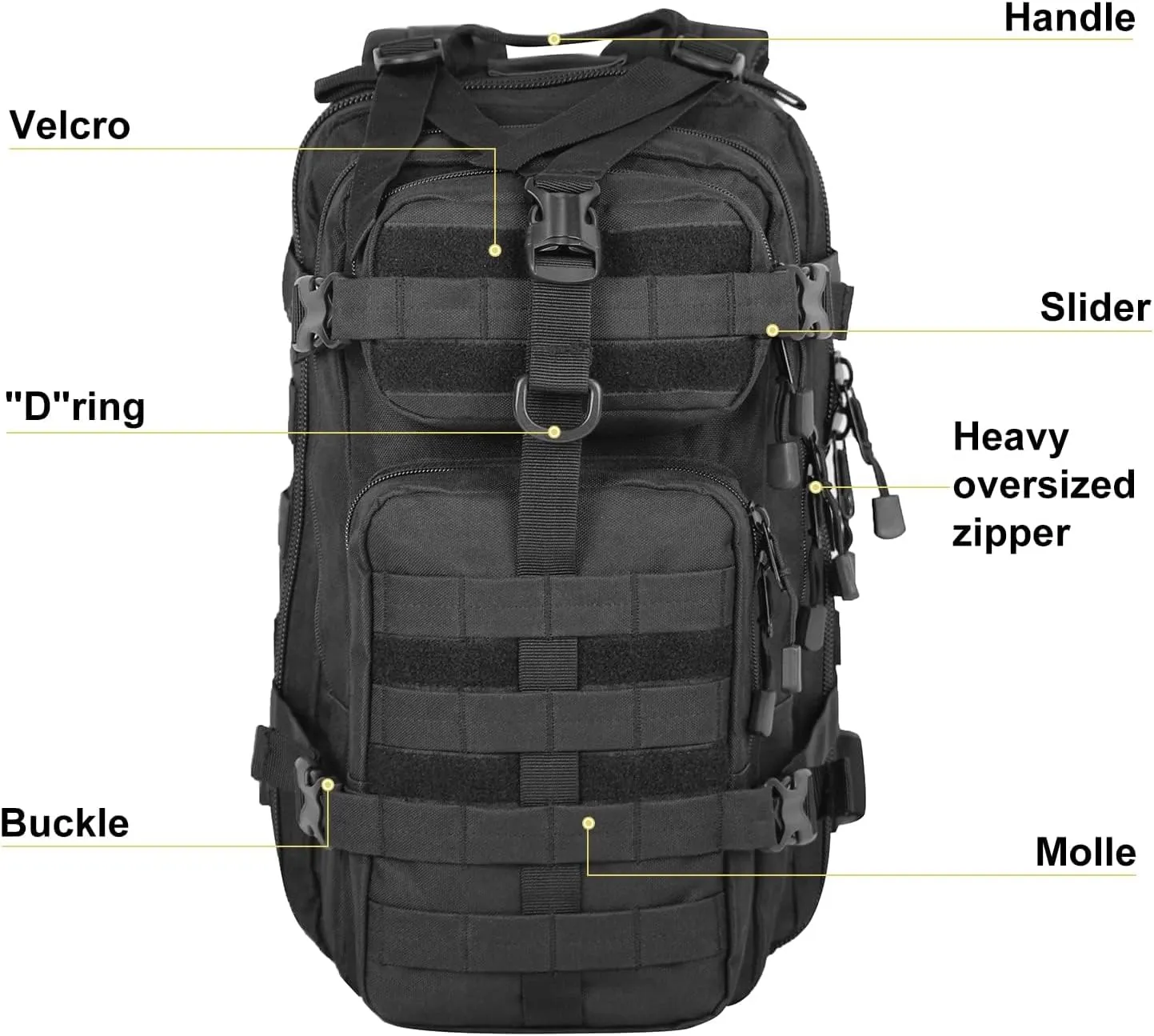 Small Military Tactical Backpack 30L Assault Backpack Tactical Bag for Outdoor,Hiking, Camping Travel (Black)
