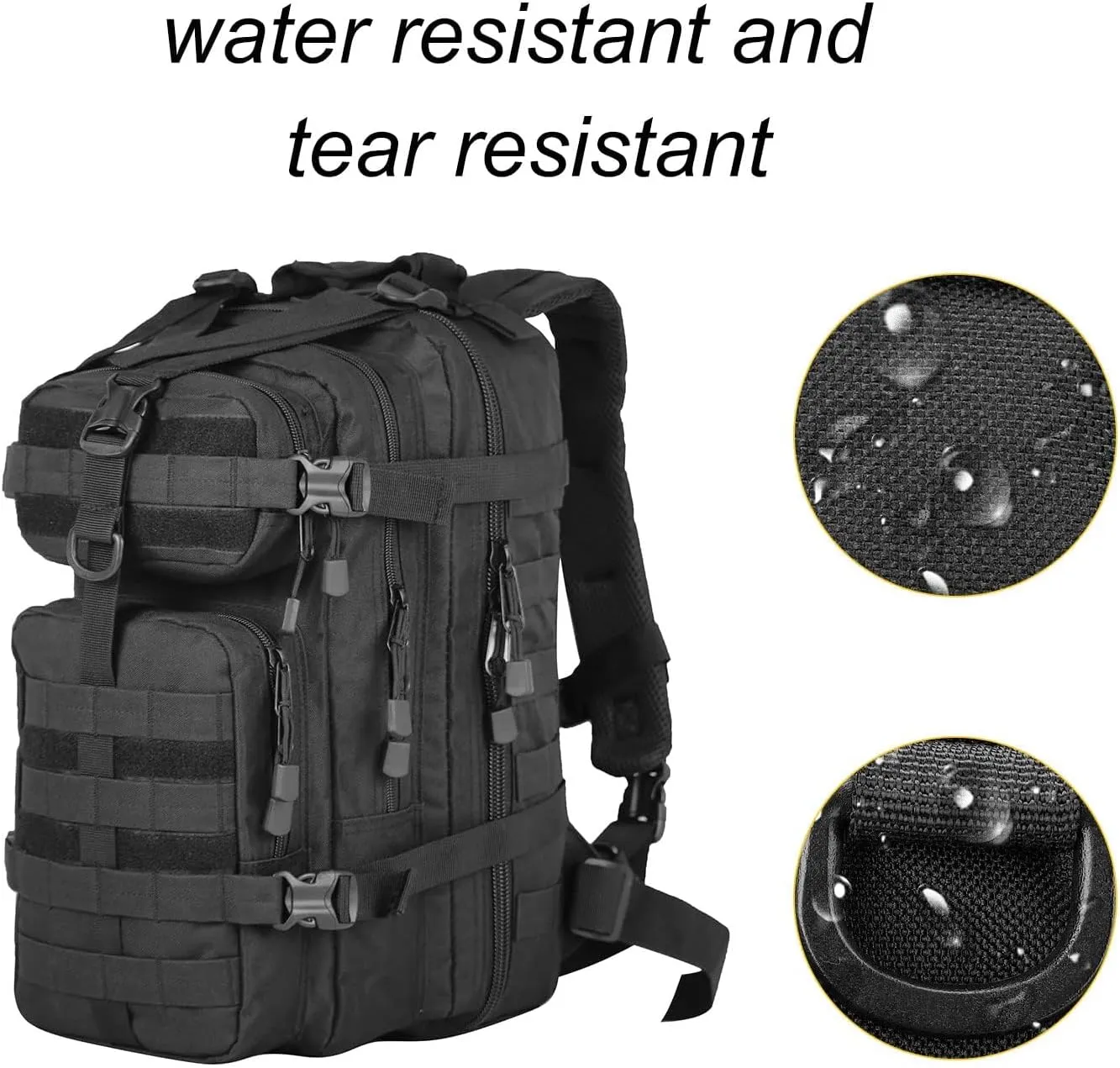Small Military Tactical Backpack 30L Assault Backpack Tactical Bag for Outdoor,Hiking, Camping Travel (Black)