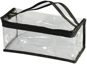 Small Rectangular Clear PVC Makeup Bag Make Up Artist Tool Organizer Pouch Bag Transparent Vinyl Cosmetic Bag Actor Bag with Handle