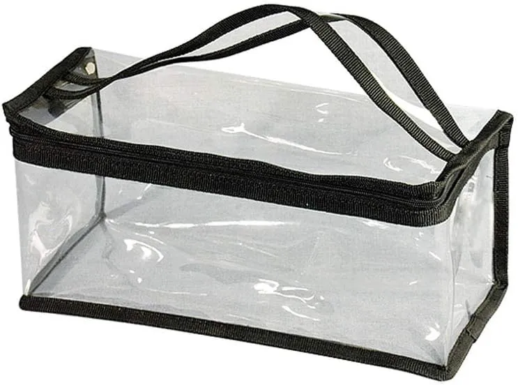 Small Rectangular Clear PVC Makeup Bag Make Up Artist Tool Organizer Pouch Bag Transparent Vinyl Cosmetic Bag Actor Bag with Handle
