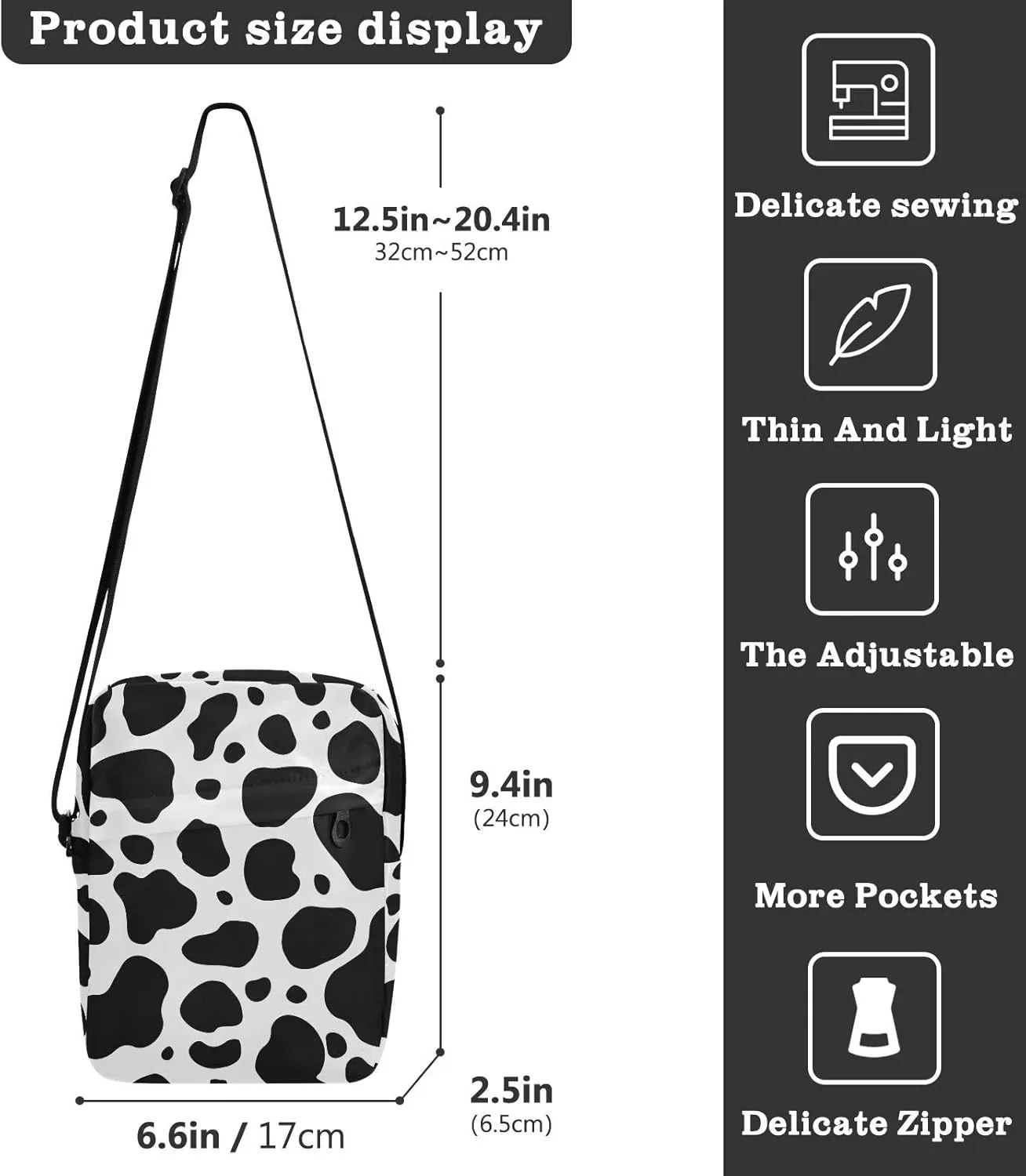 Small Shoulder Messenger Bags Women and Men Mini Adjustable Crossbody Handbag
