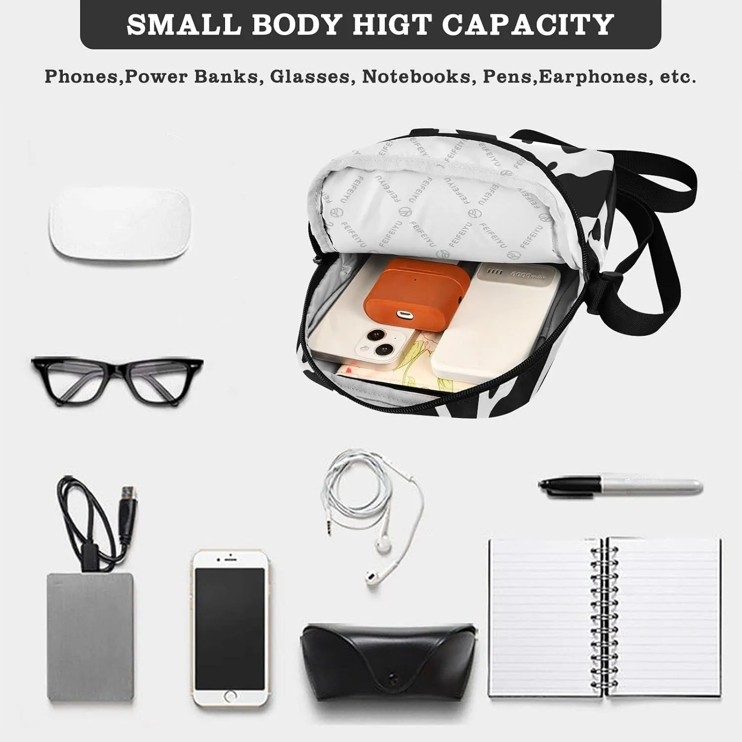 Small Shoulder Messenger Bags Women and Men Mini Adjustable Crossbody Handbag