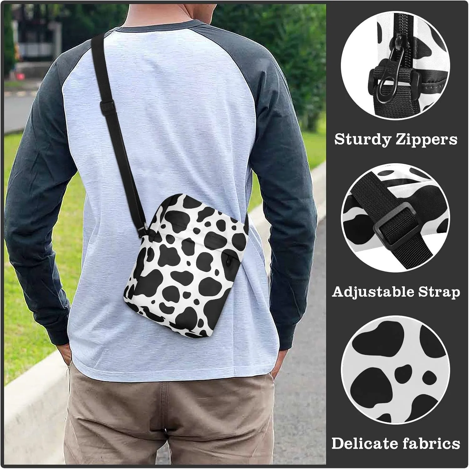 Small Shoulder Messenger Bags Women and Men Mini Adjustable Crossbody Handbag