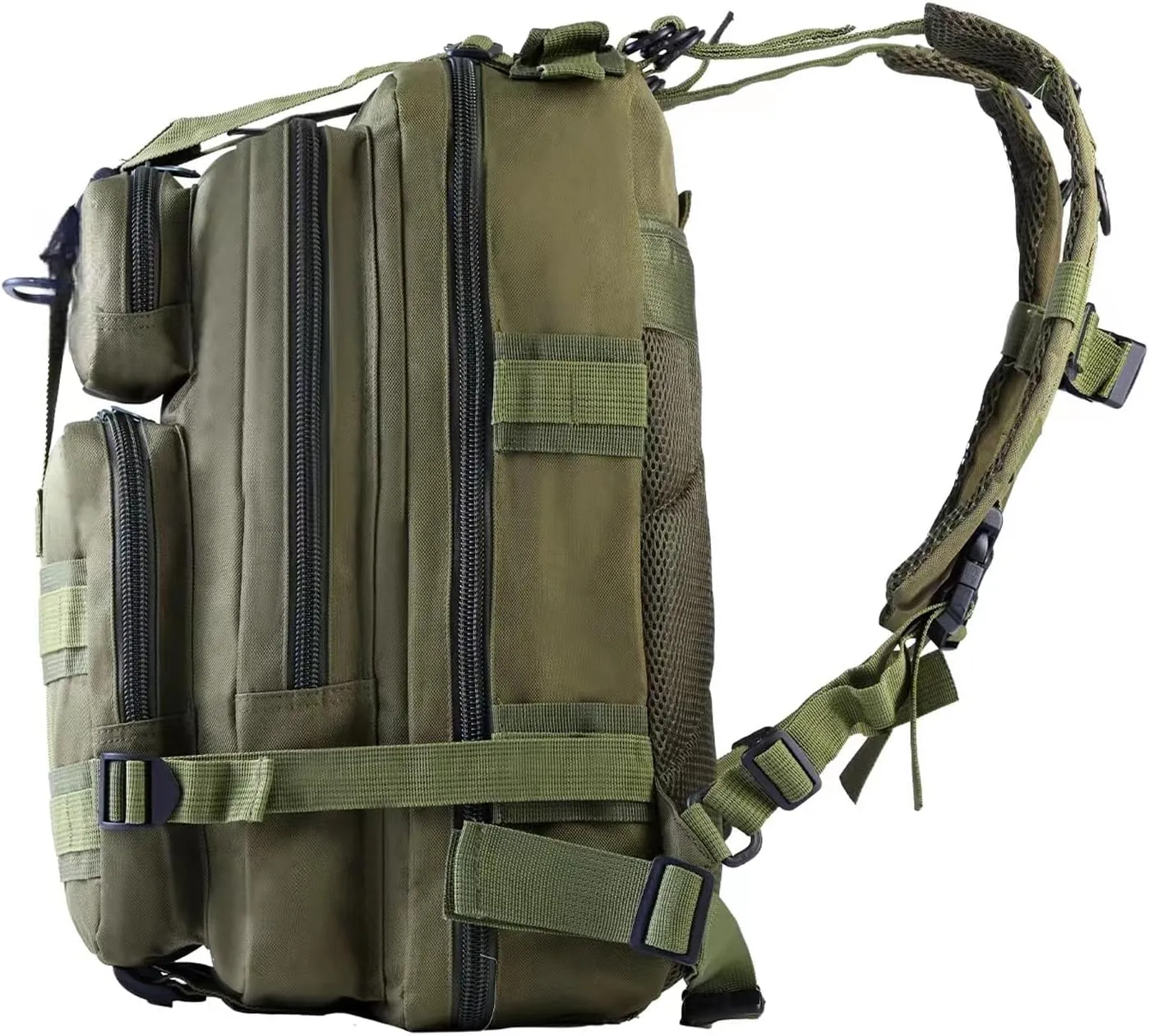 Small Tactical Backpack Military Survival Molle Army Go Bag Hunting Gym Rucking Hiking Camping Motorcycle Rucksack With Weights for Men and Women 30L (Green)
