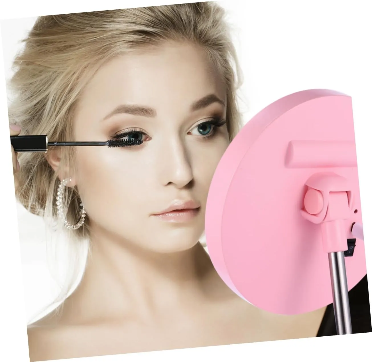 Smart Makeup Mirror Led Lights Portable Beauty Tool 360° Rotating 1200mah Battery Non-Slip Stand for Home Travel