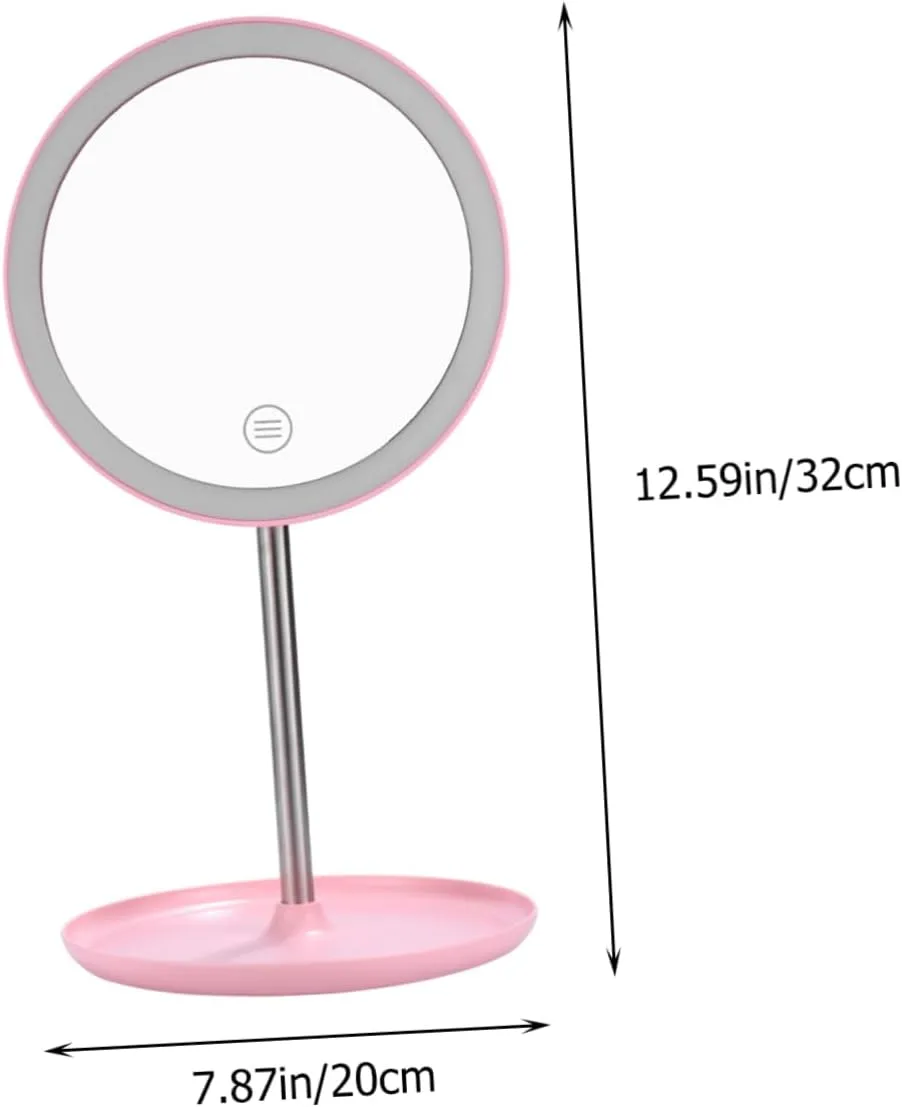 Smart Makeup Mirror Led Lights Portable Beauty Tool 360° Rotating 1200mah Battery Non-Slip Stand for Home Travel