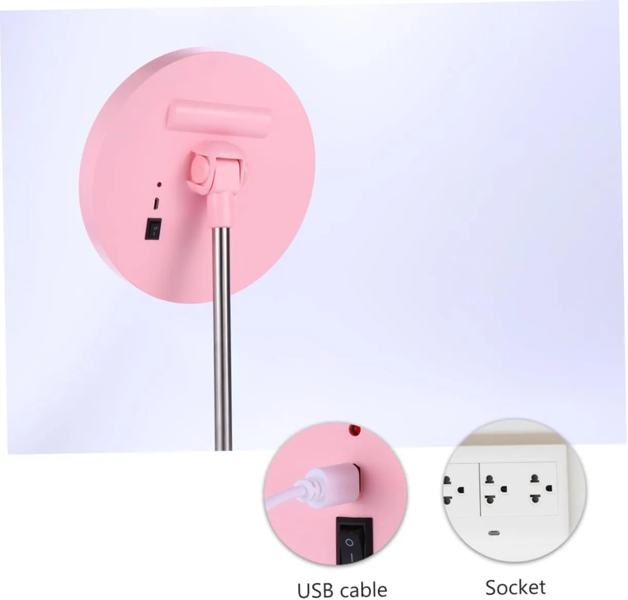 Smart Makeup Mirror Led Lights Portable Beauty Tool 360° Rotating 1200mah Battery Non-Slip Stand for Home Travel