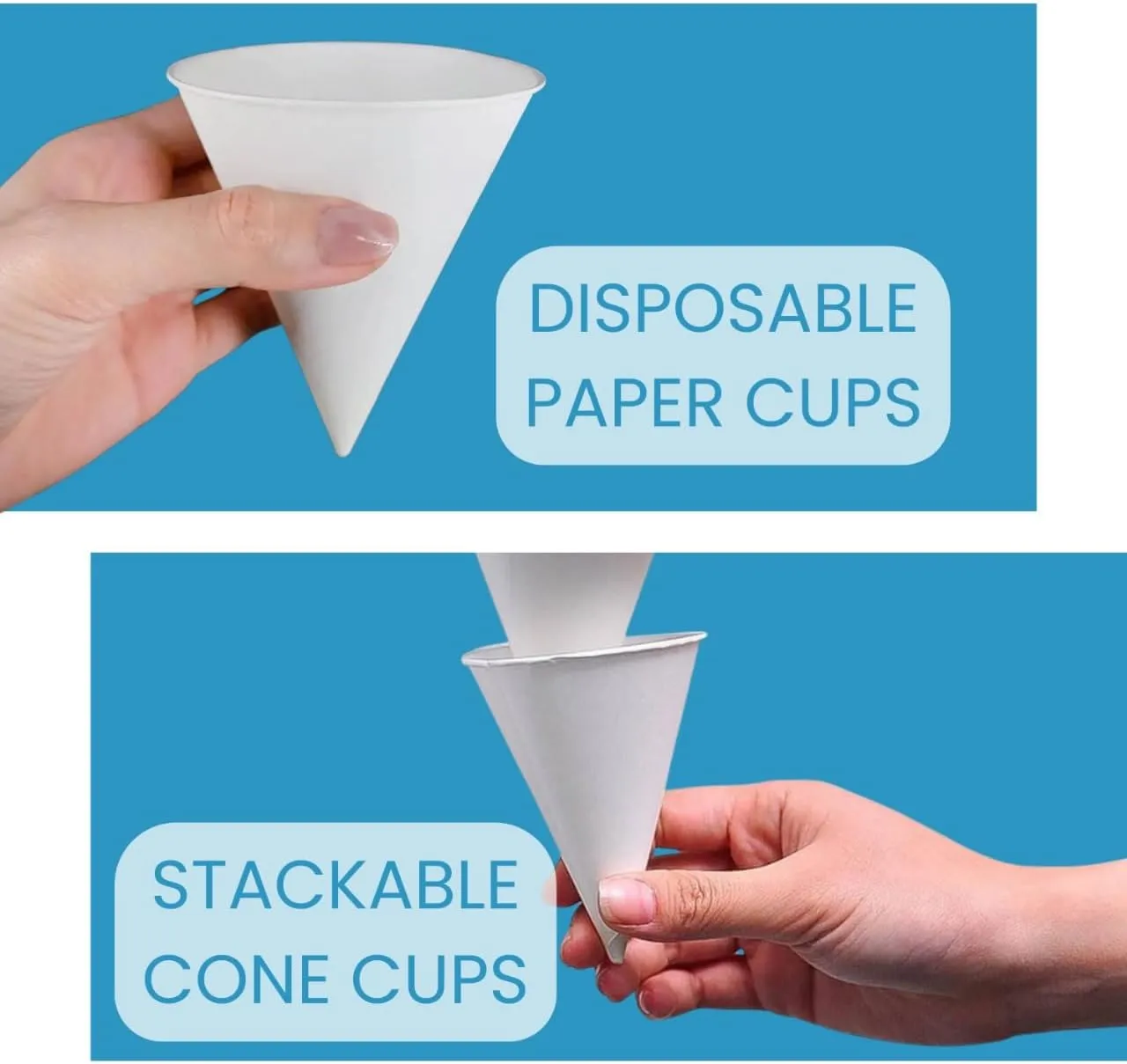 Smygoods Disposable White Paper Cone Cups (Pack of 800-4.5 oz) Eco-Friendly, Leak-Proof, Ideal for Events, Water Coolers, Quick Hydration & Efficient Cleanup