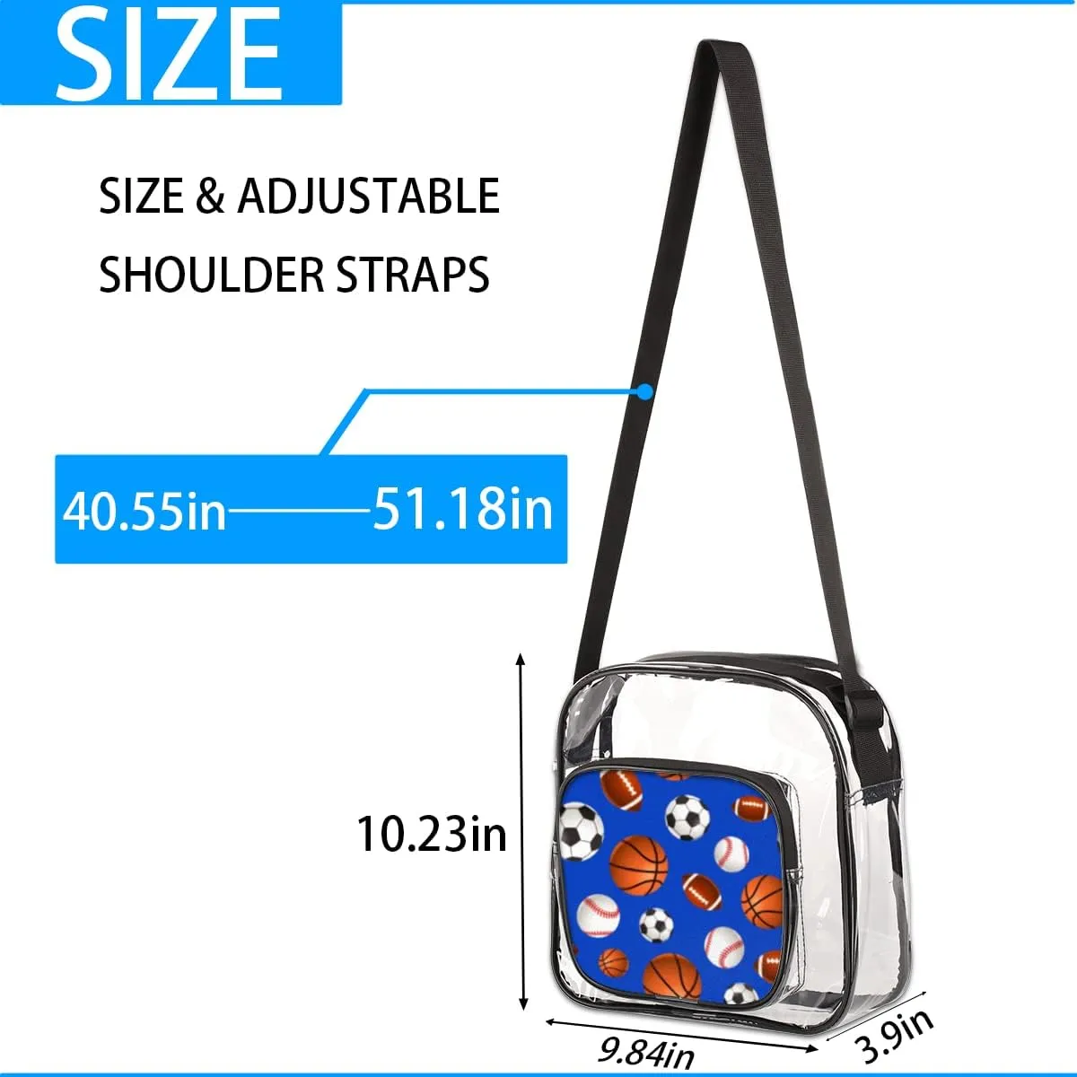 Snowman Christmas Winter Clear Crossbody Bag Clear Messenger Bag Shoulder Bags Clear Purse Stadium Approved