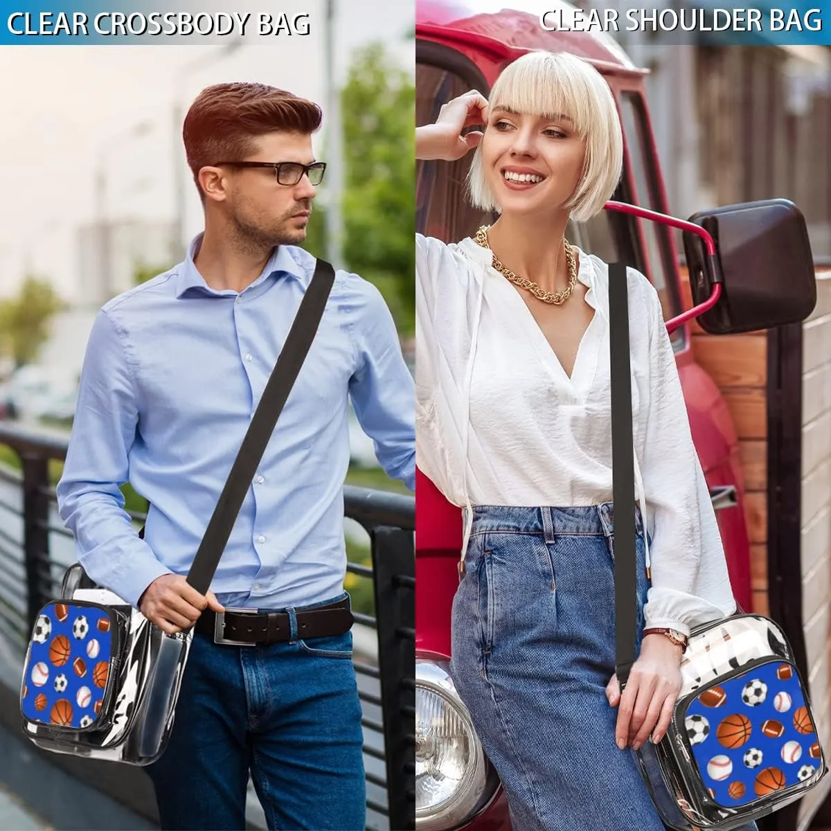 Snowman Christmas Winter Clear Crossbody Bag Clear Messenger Bag Shoulder Bags Clear Purse Stadium Approved