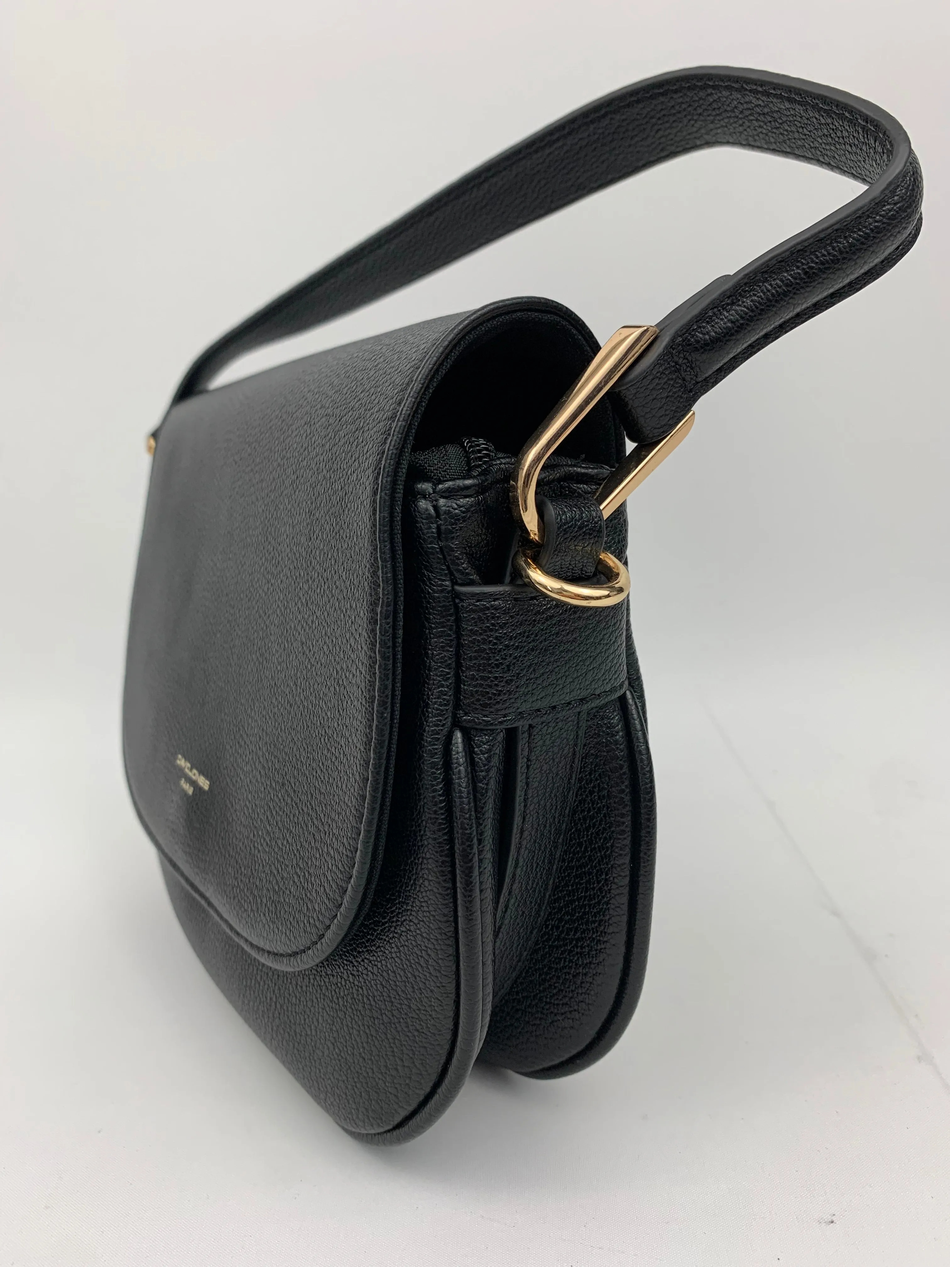 SOFIA BLACK - quality faux leather shoulder/crossbody handbag