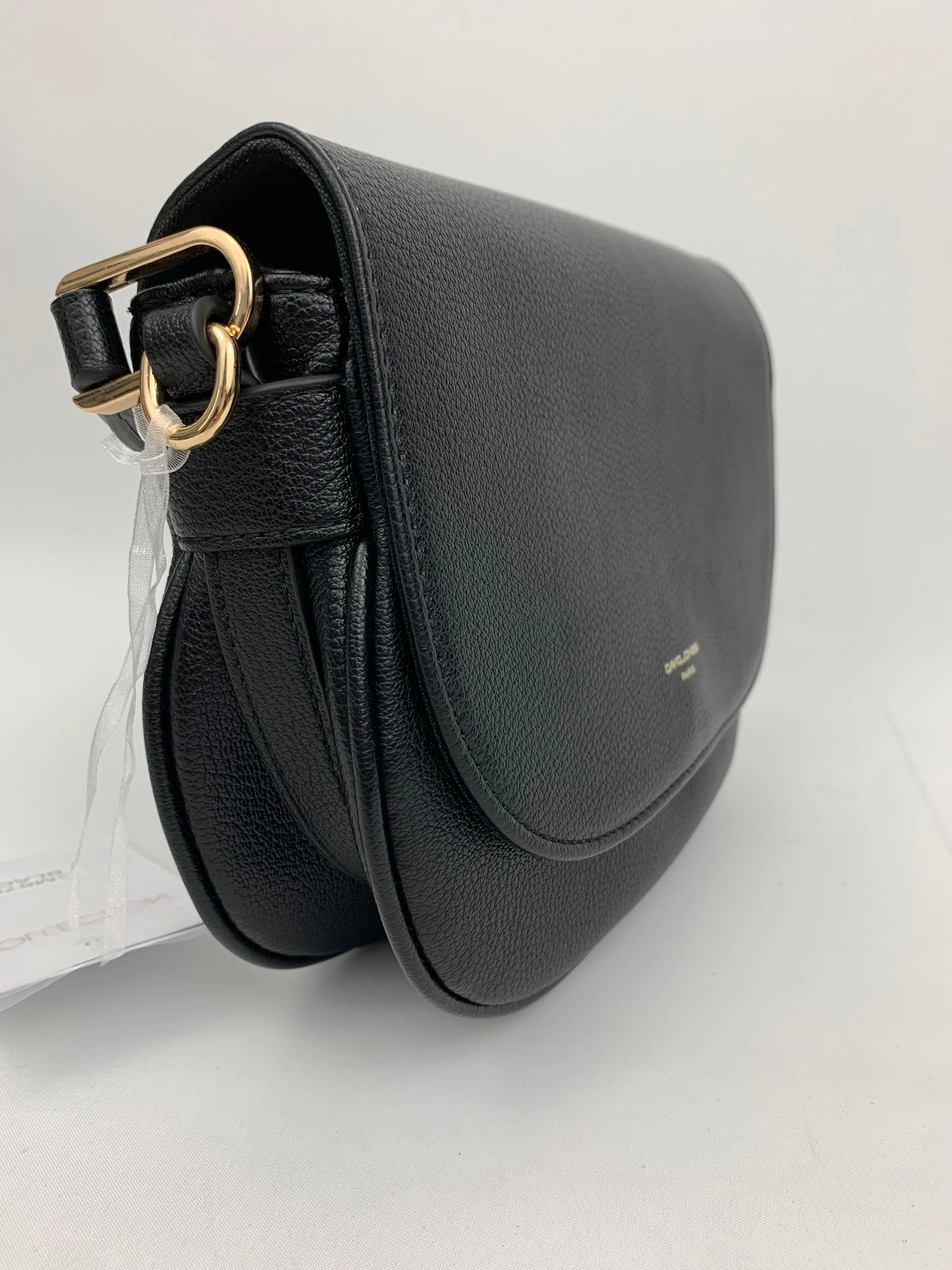 SOFIA BLACK - quality faux leather shoulder/crossbody handbag