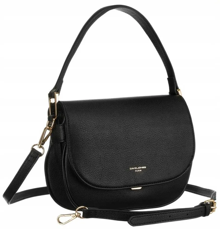SOFIA BLACK - quality faux leather shoulder/crossbody handbag
