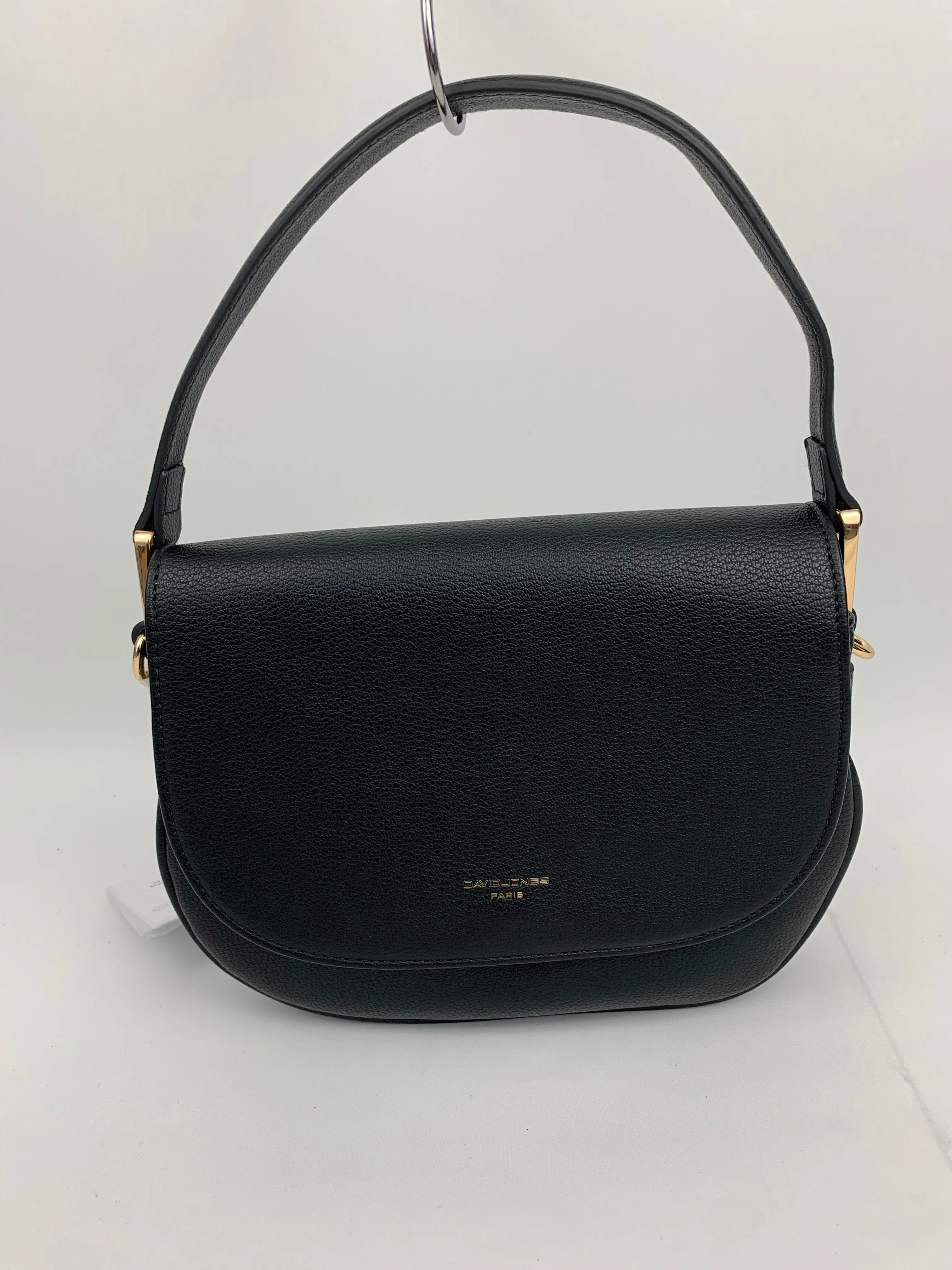 SOFIA BLACK - quality faux leather shoulder/crossbody handbag