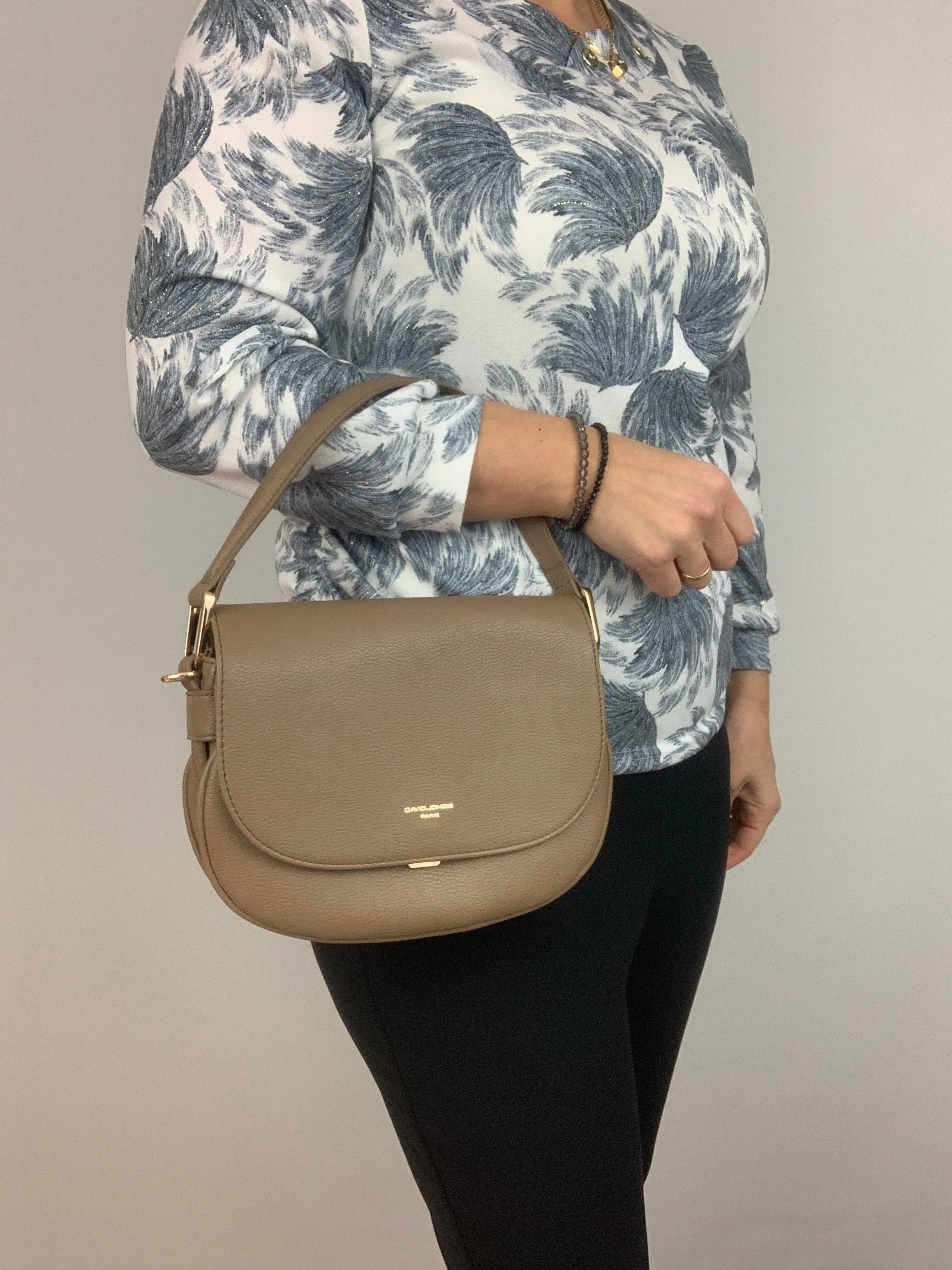 SOFIA TAUPE - quality faux leather shoulder/crossbody handbag