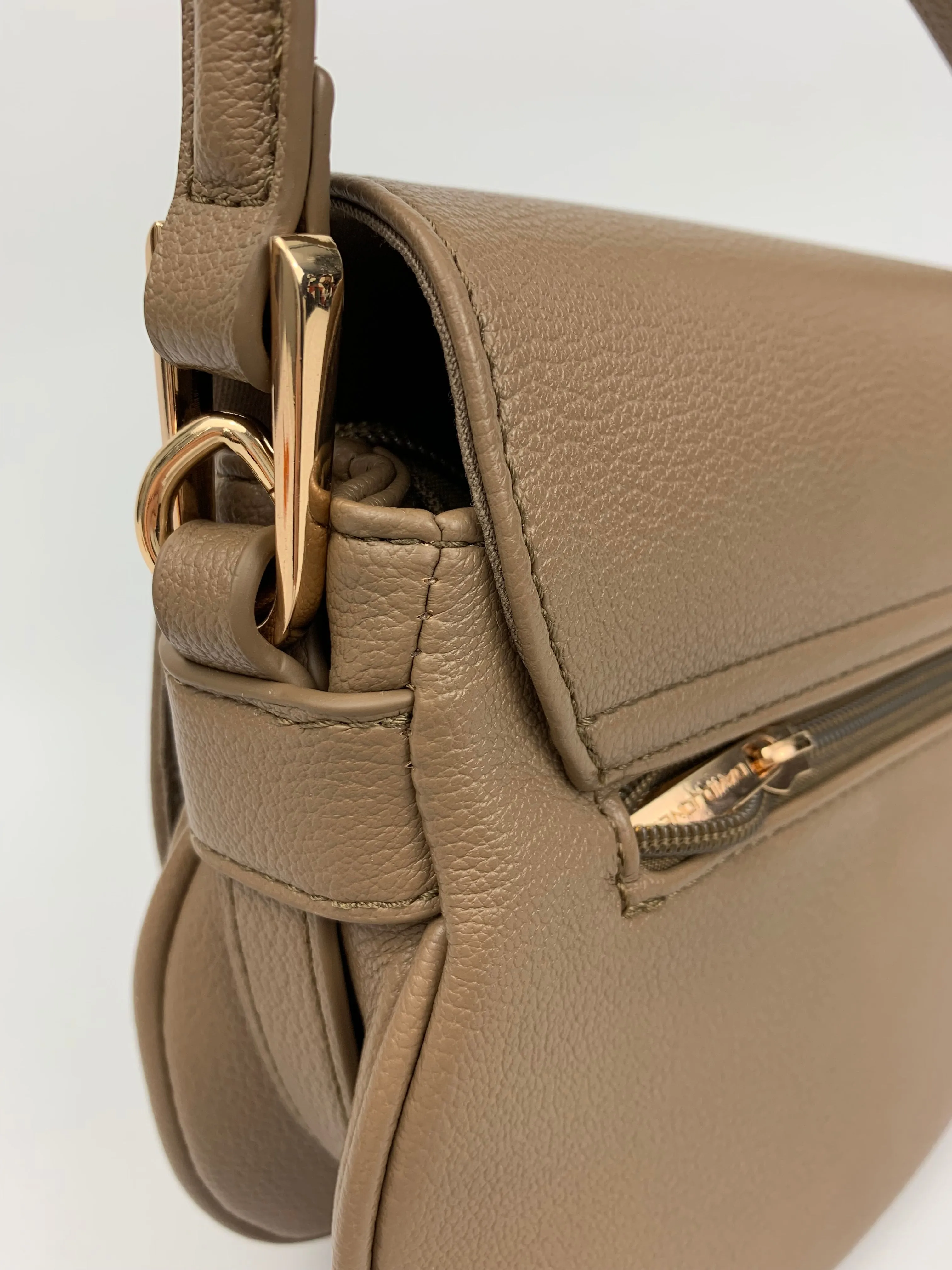 SOFIA TAUPE - quality faux leather shoulder/crossbody handbag
